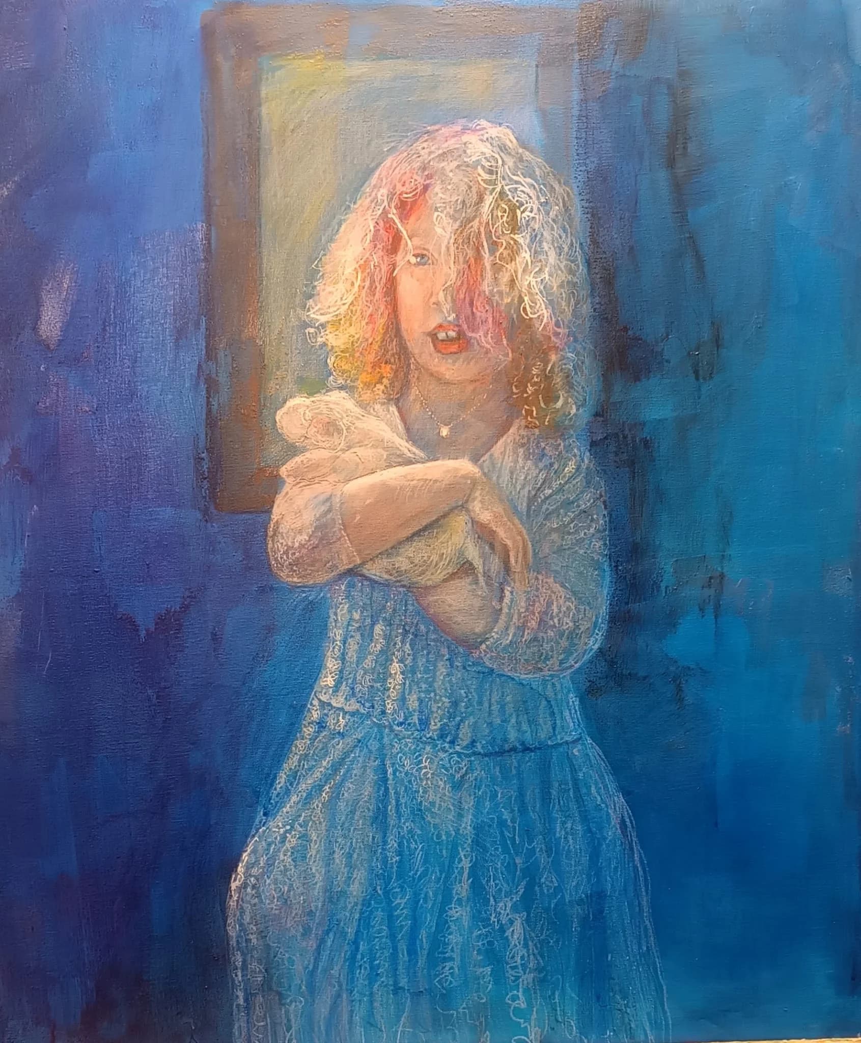 Blue brokad and light