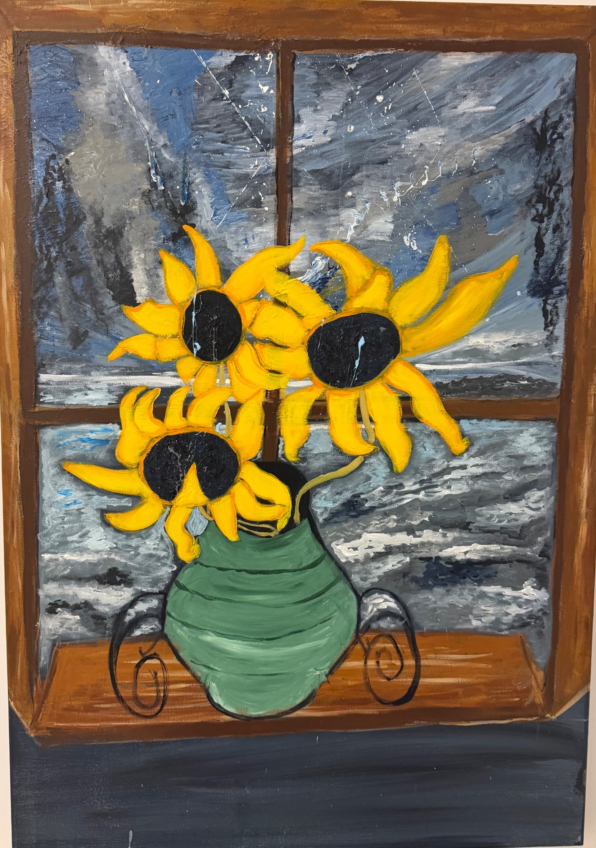 Sunflowers Against the Storm