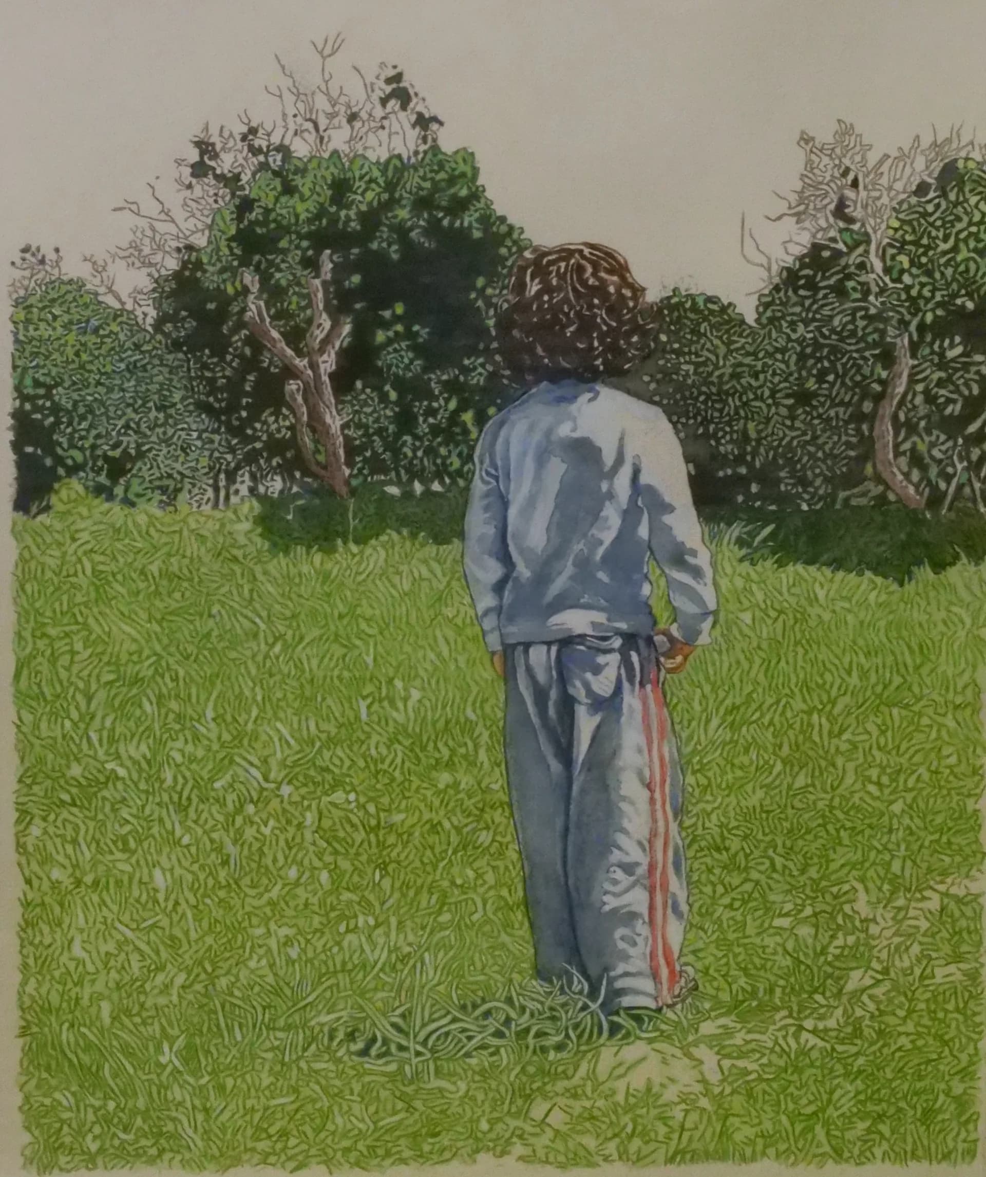 דמות שקטה בירוק