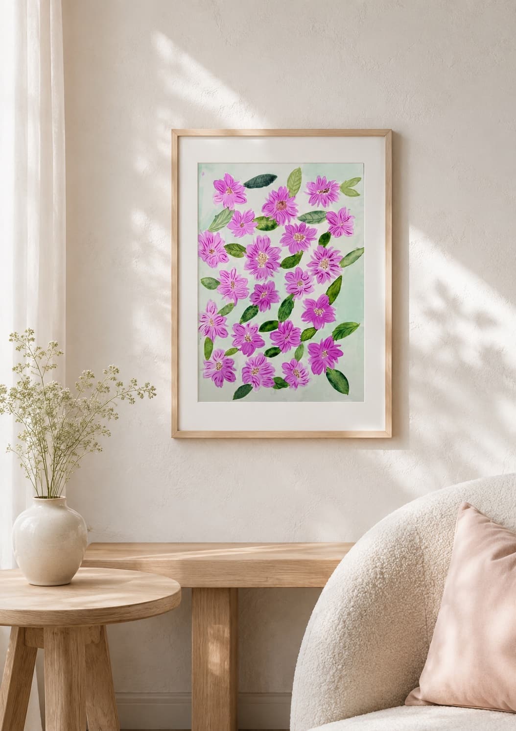 Pink Blossoms on Mint 3