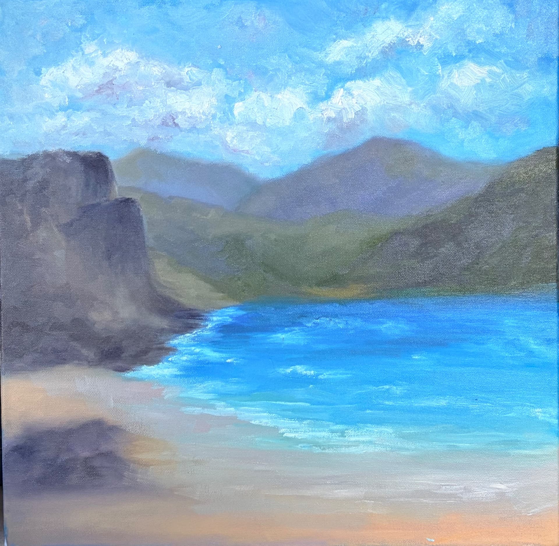 Blue Cove Under Clouds