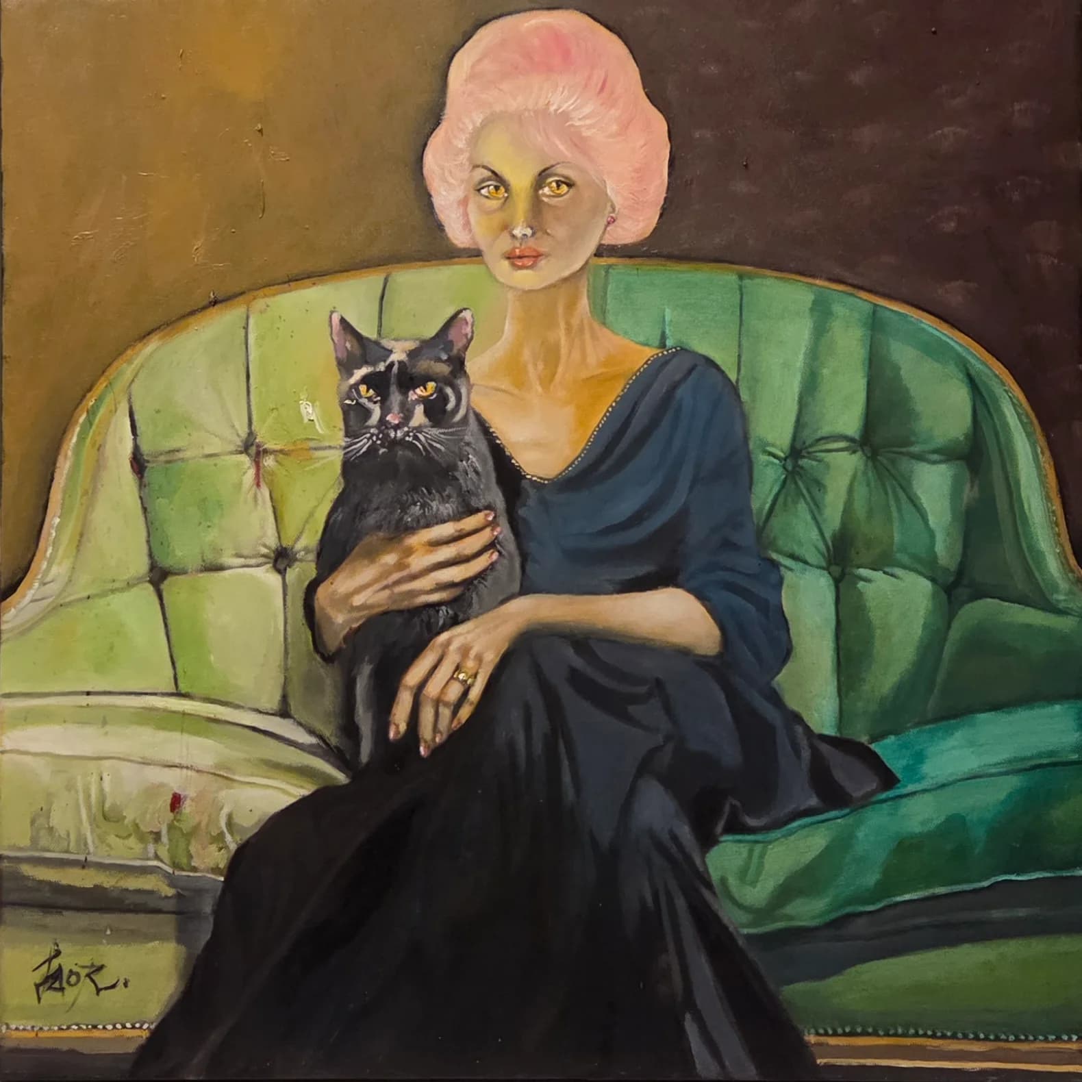 The lady in the green armchair