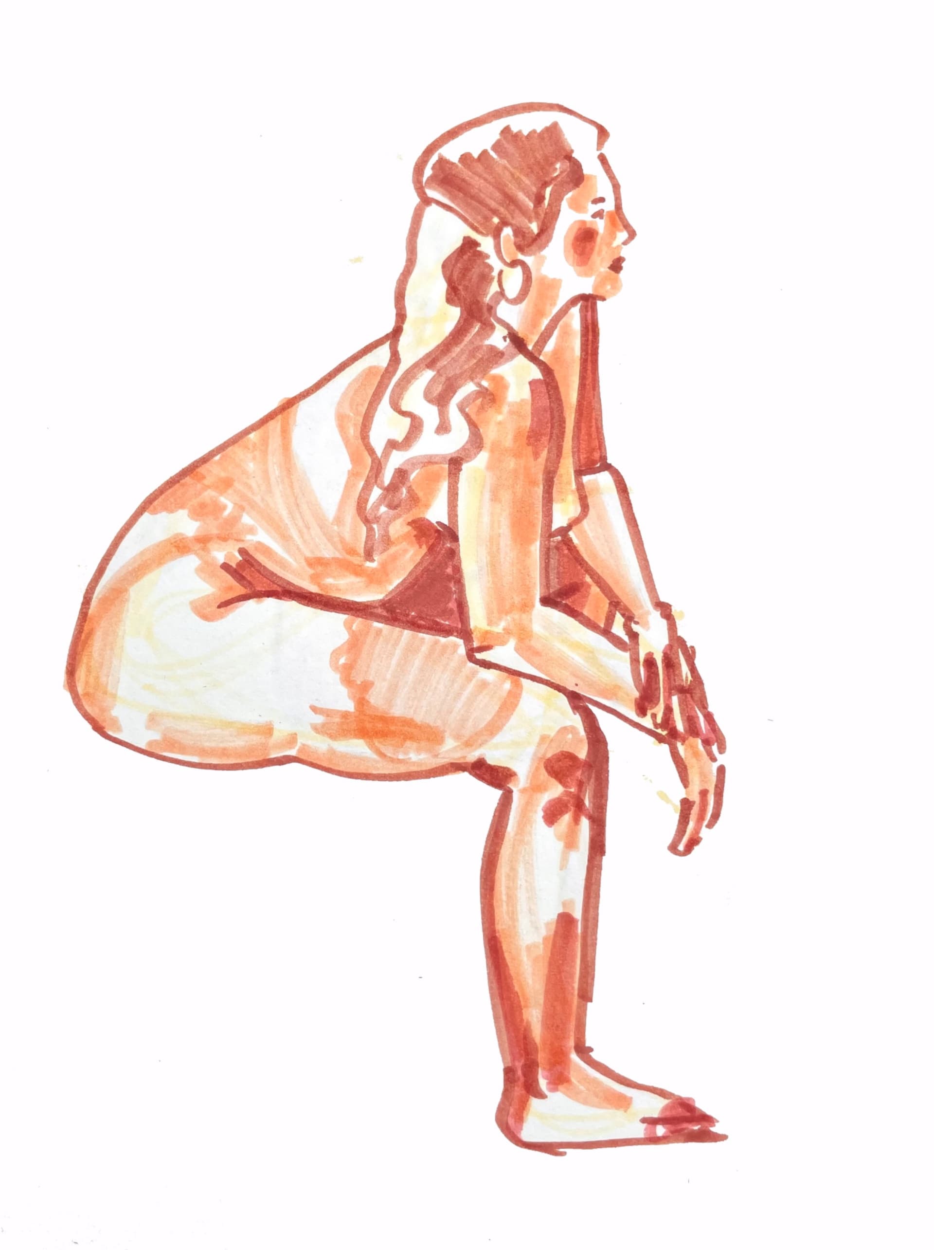 Seated Figure in Coral