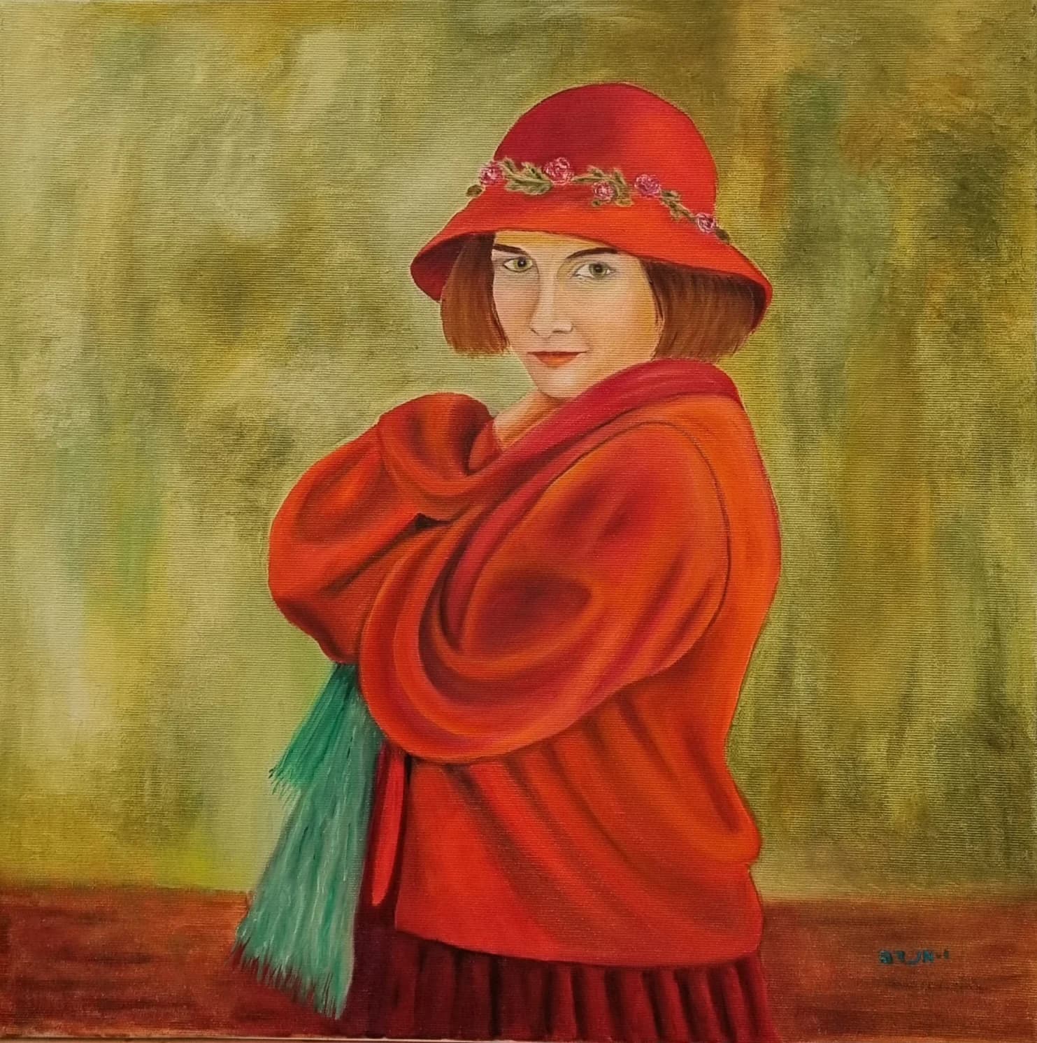 Portrait of a woman in red