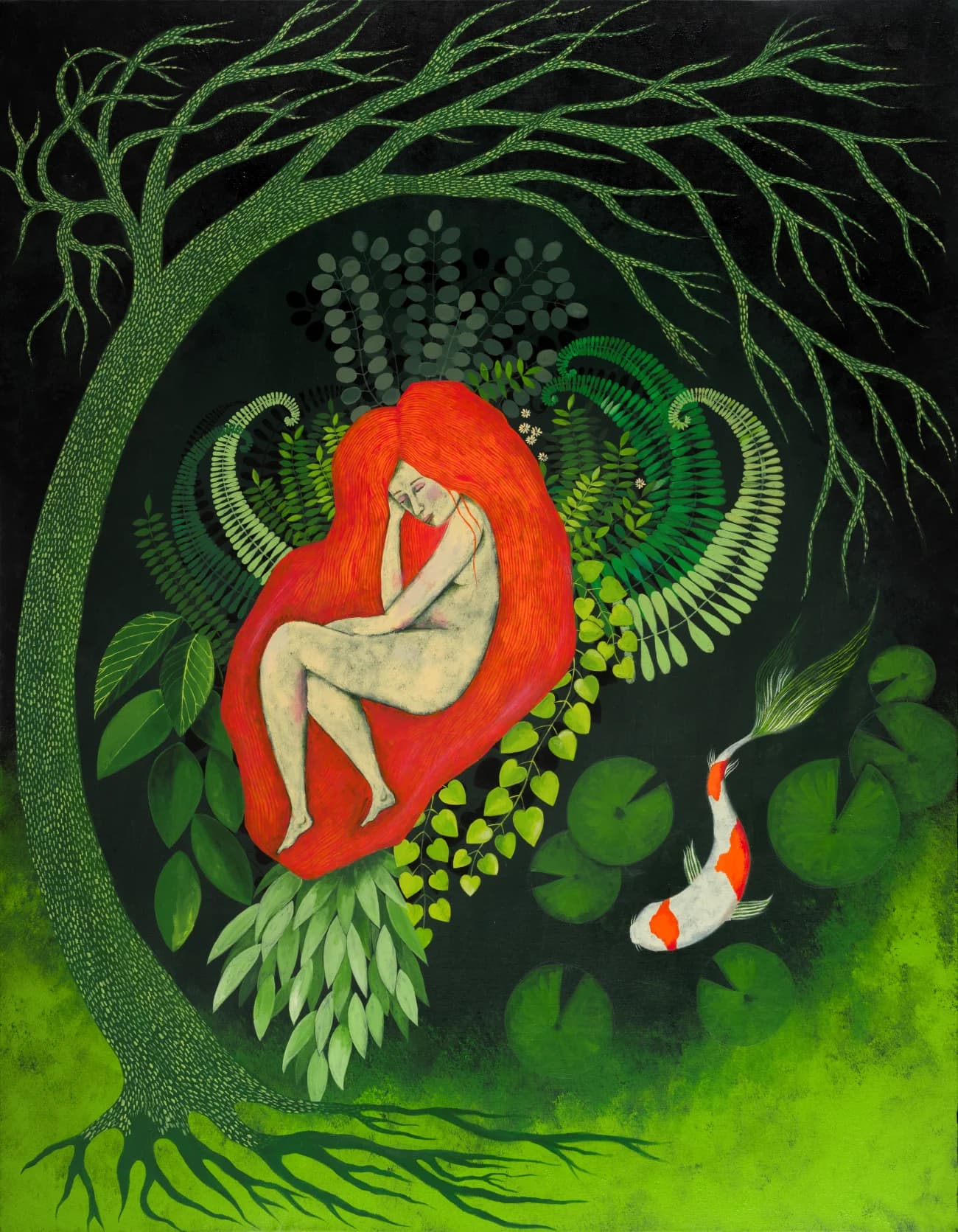 Red Hair in the Grove