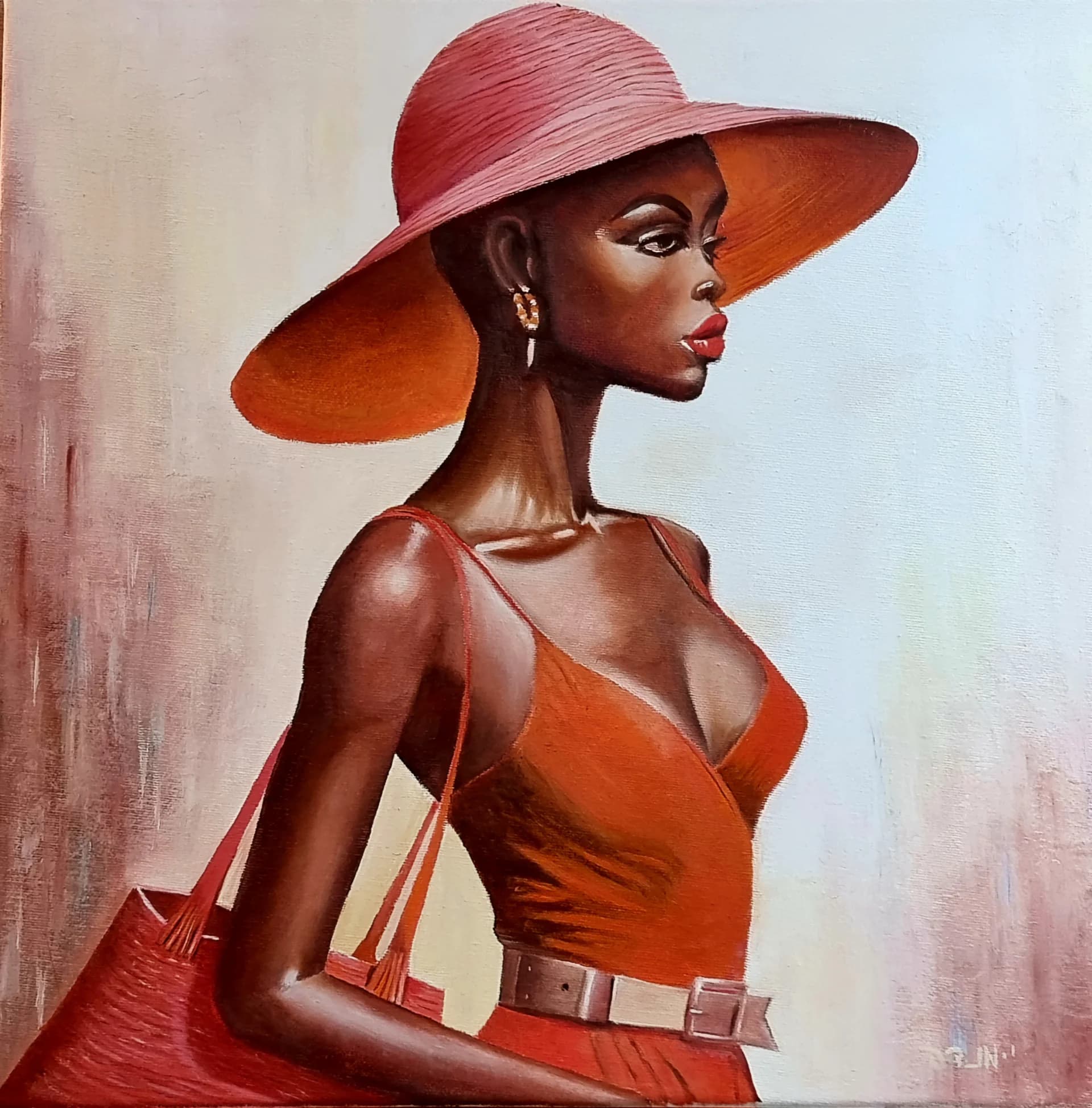 Model in red