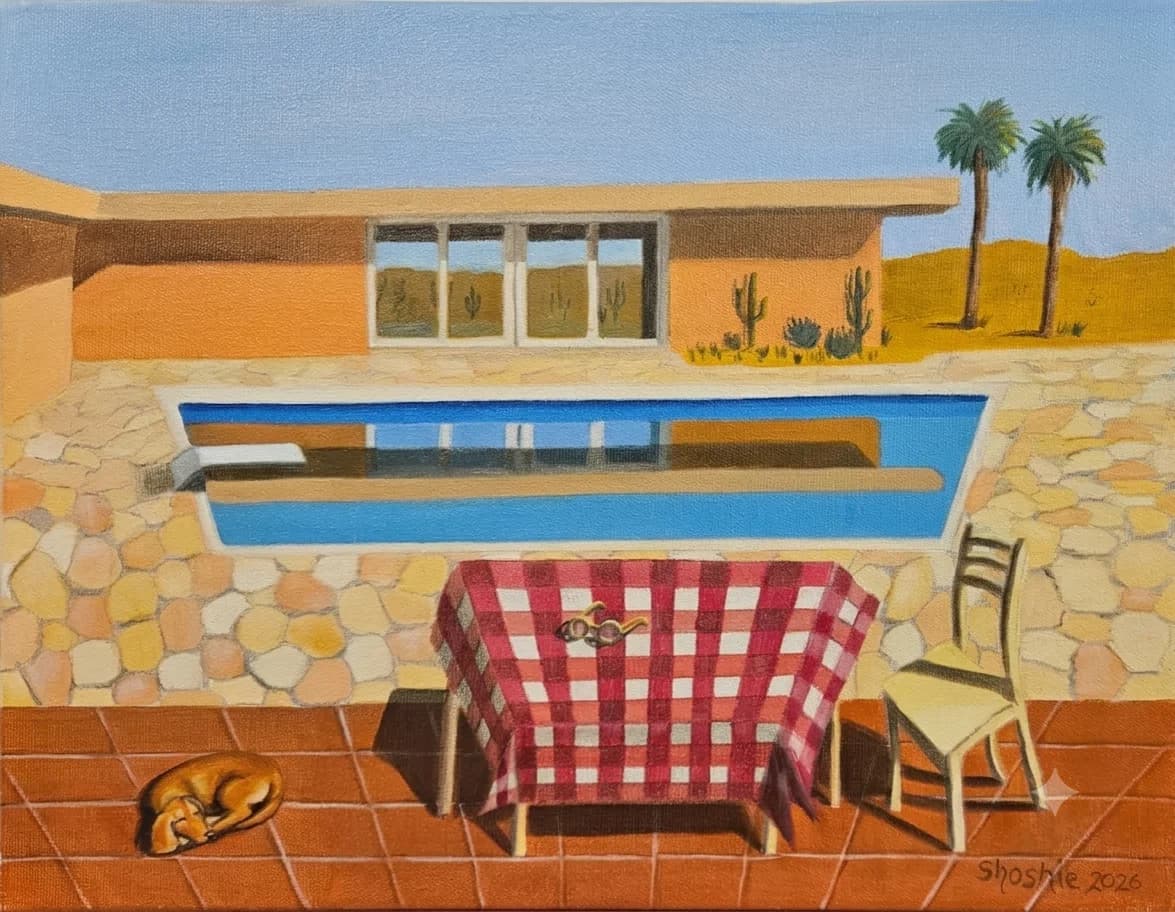 Desert Pool Terrace - Homage to David Hockney