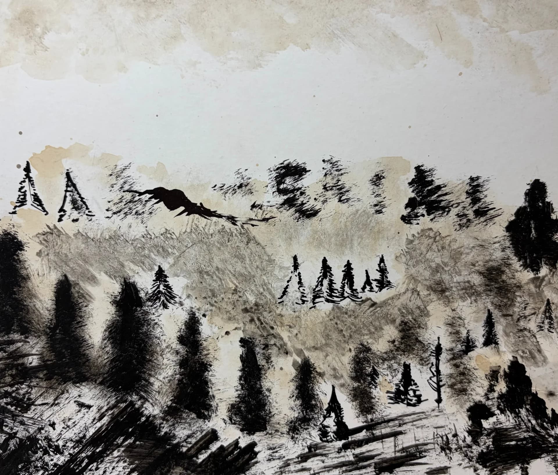 Flight Over the Pines