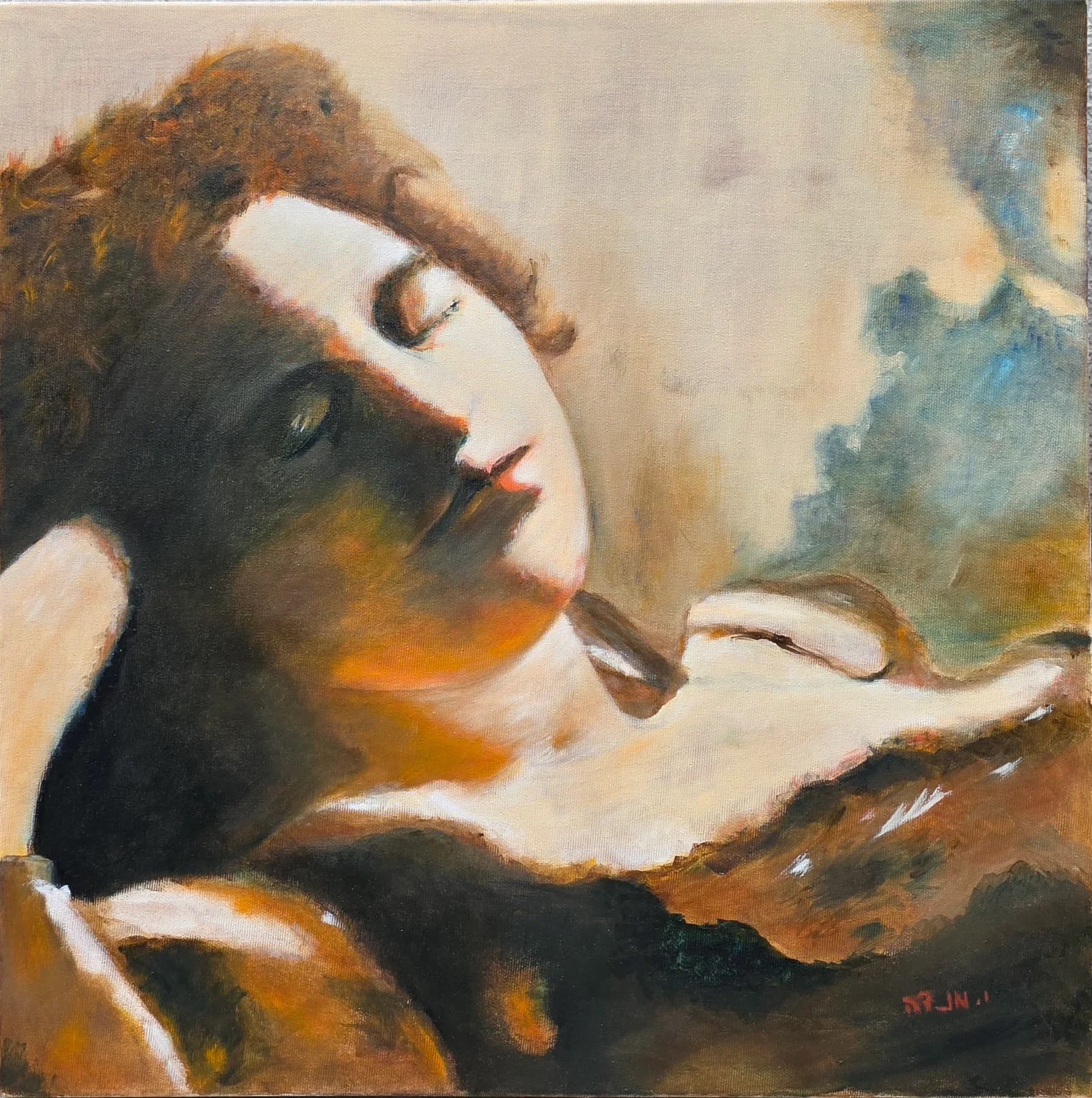 A woman resting
