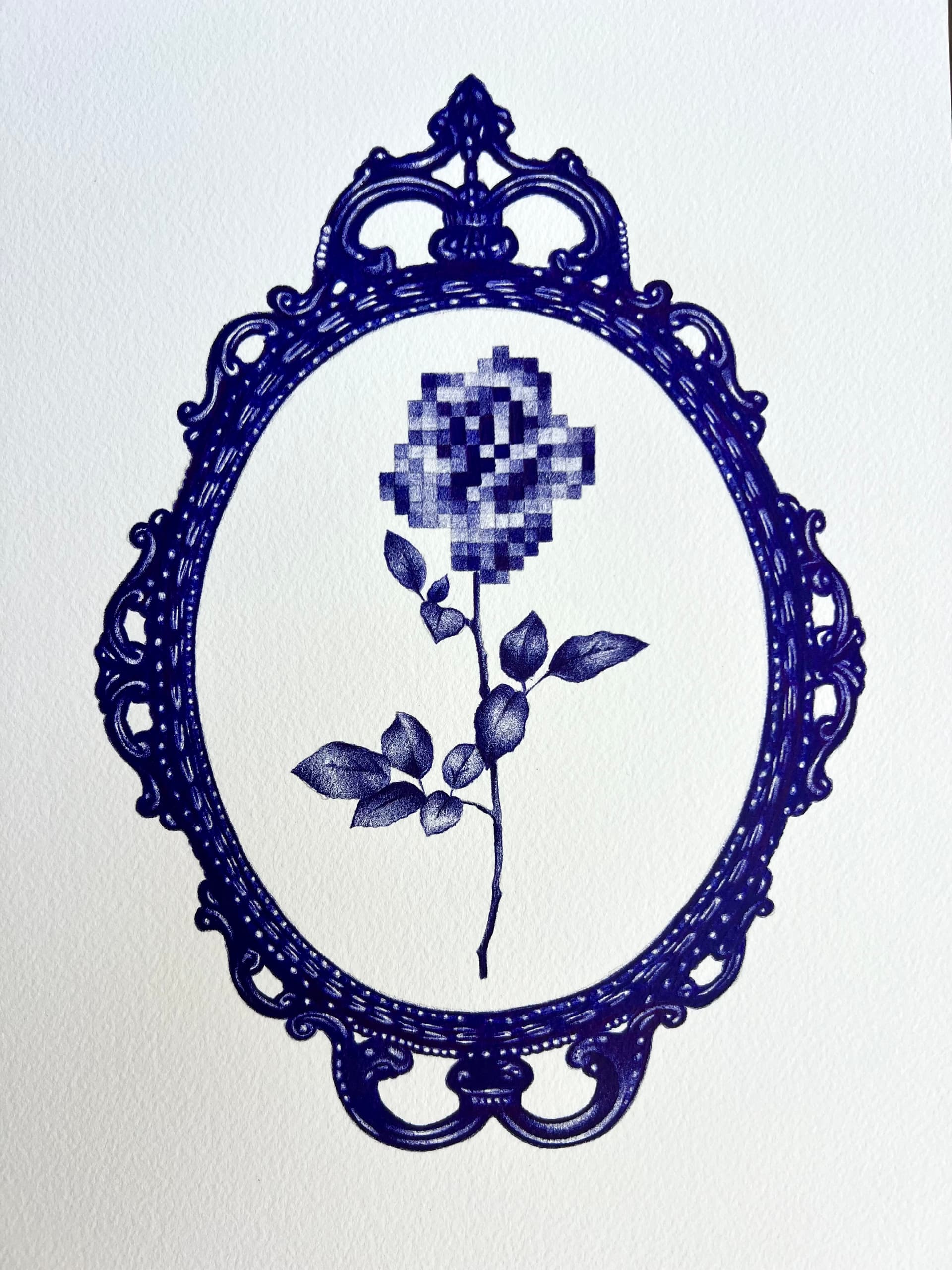 Vintage framed rose