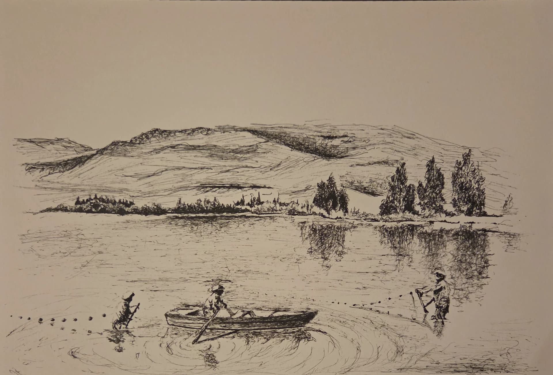Fisherman on the Sea of Galilee 1945