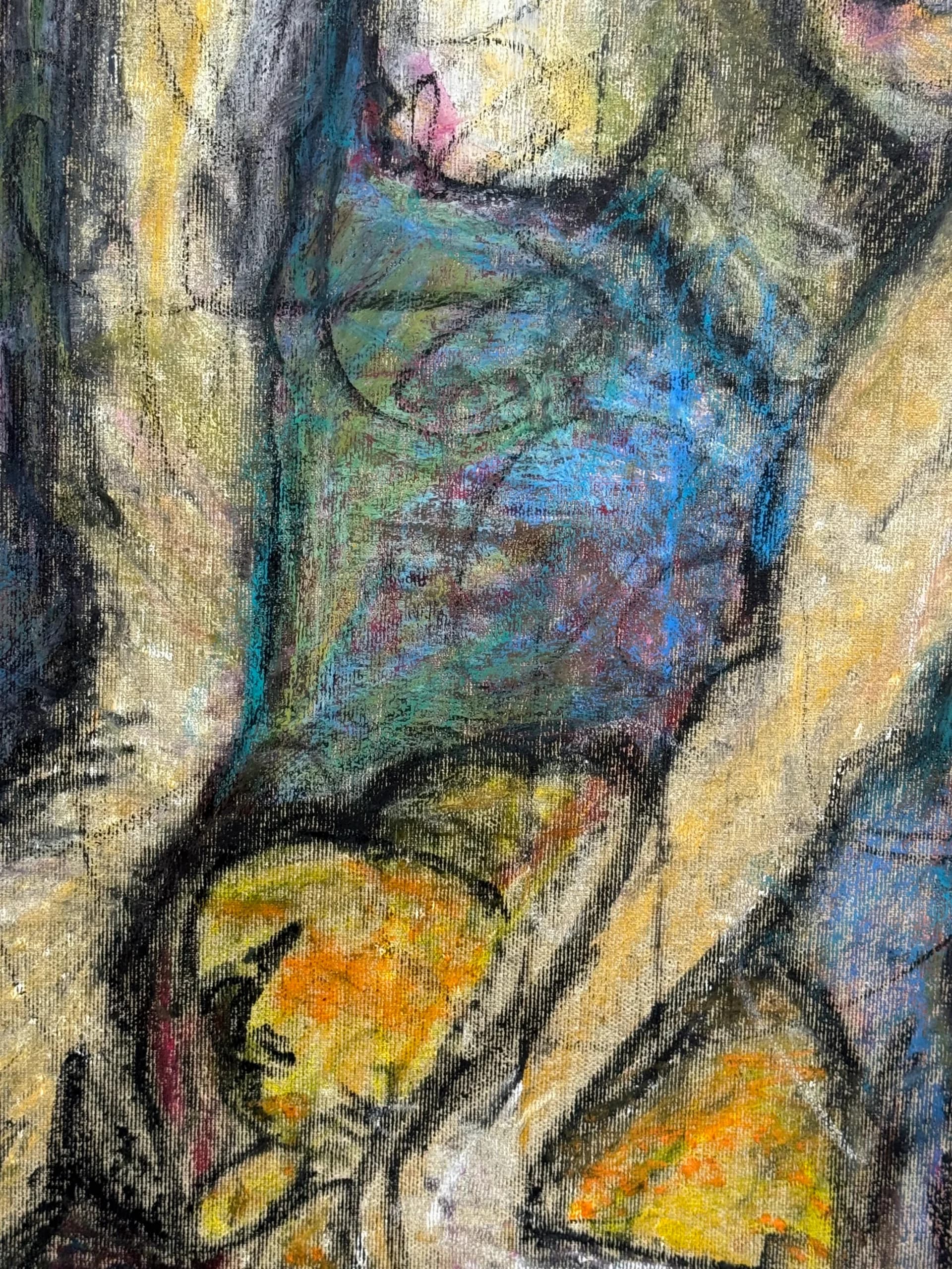 A sweet moment - Pastel drawing on canvas 2