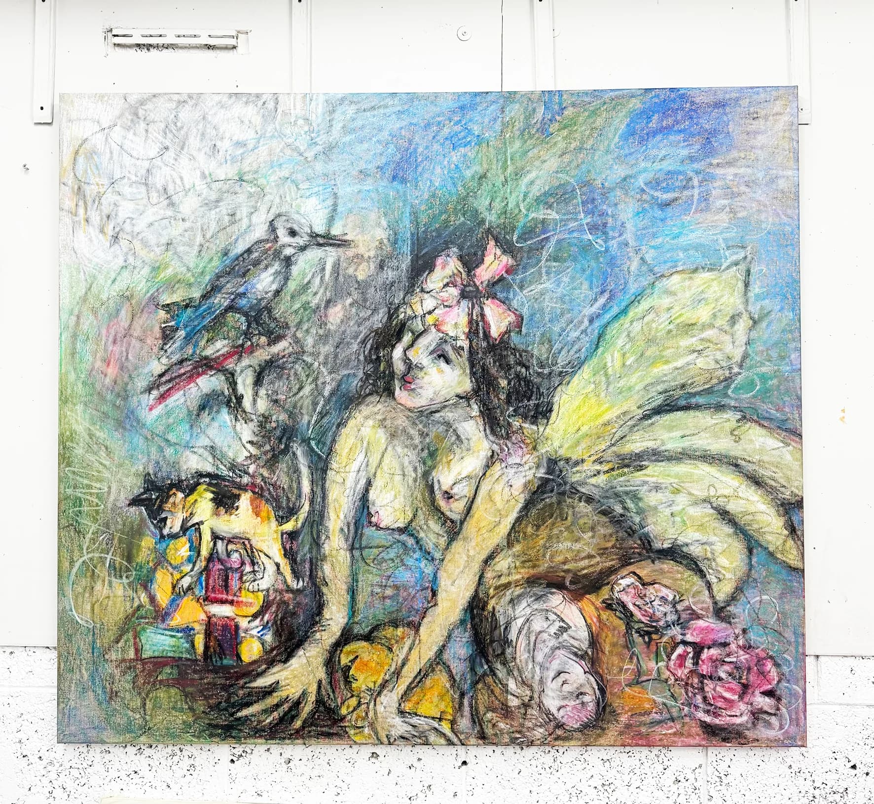 A sweet moment - Pastel drawing on canvas 3