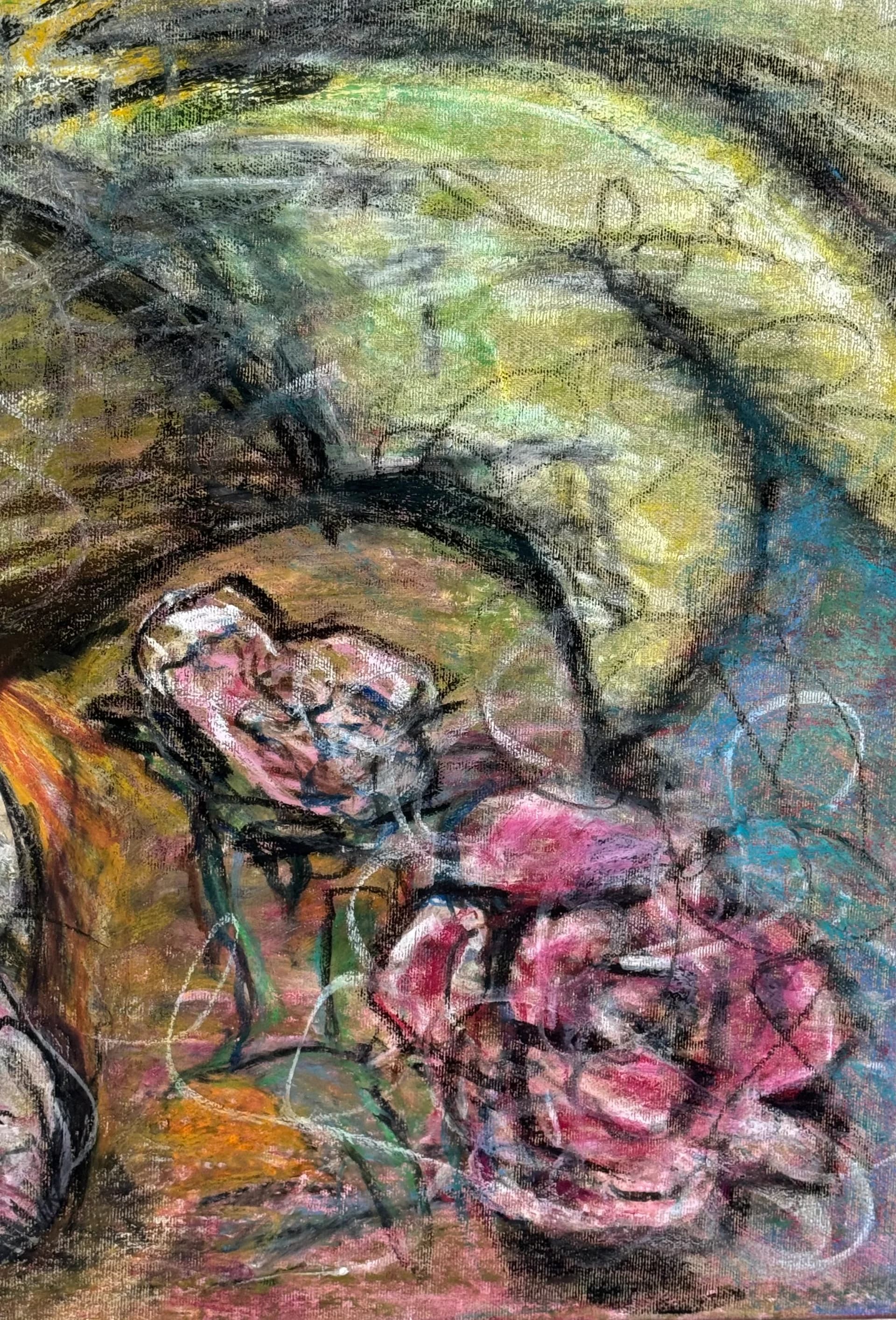 A sweet moment - Pastel drawing on canvas 4