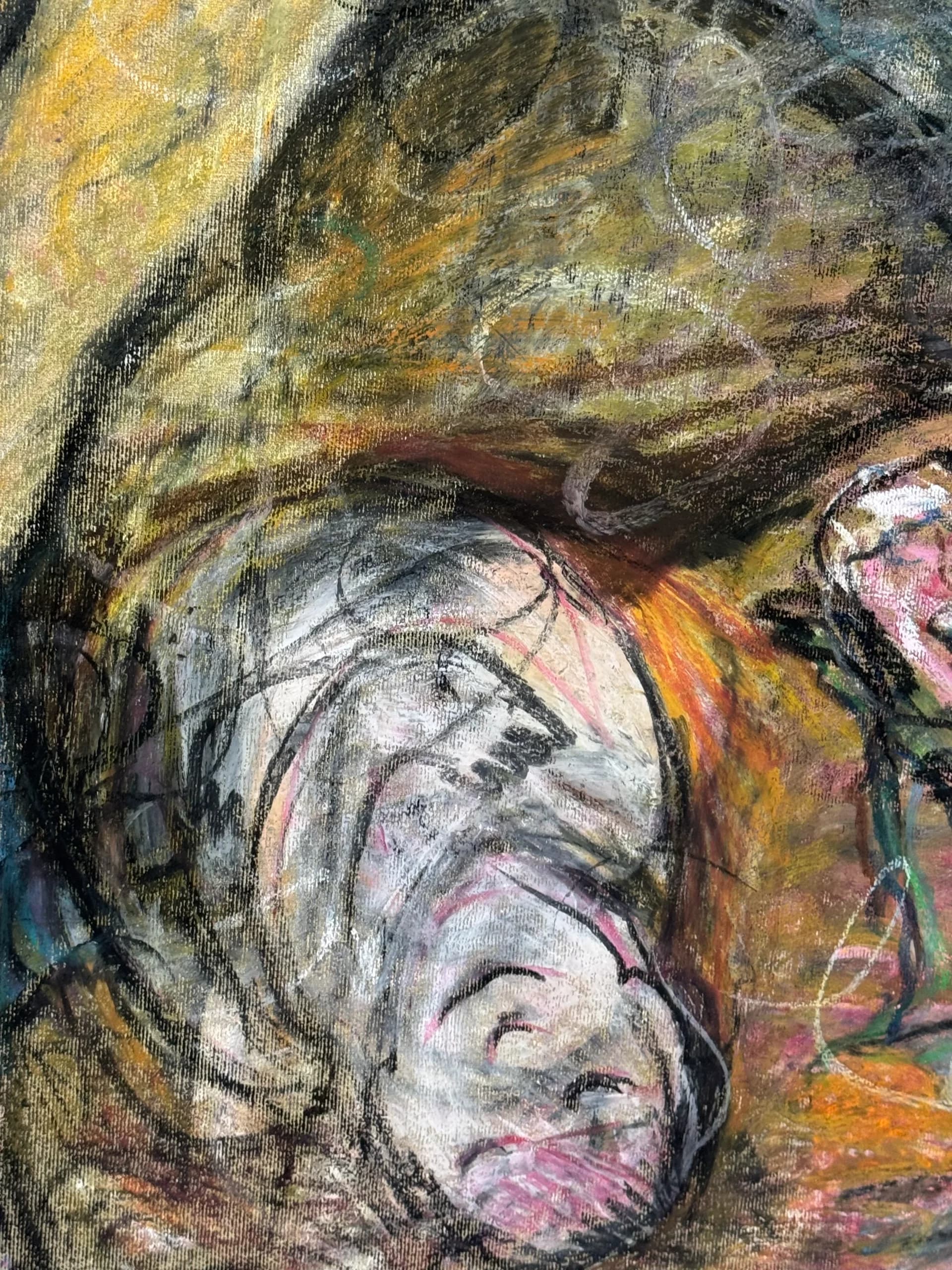 A sweet moment - Pastel drawing on canvas 5