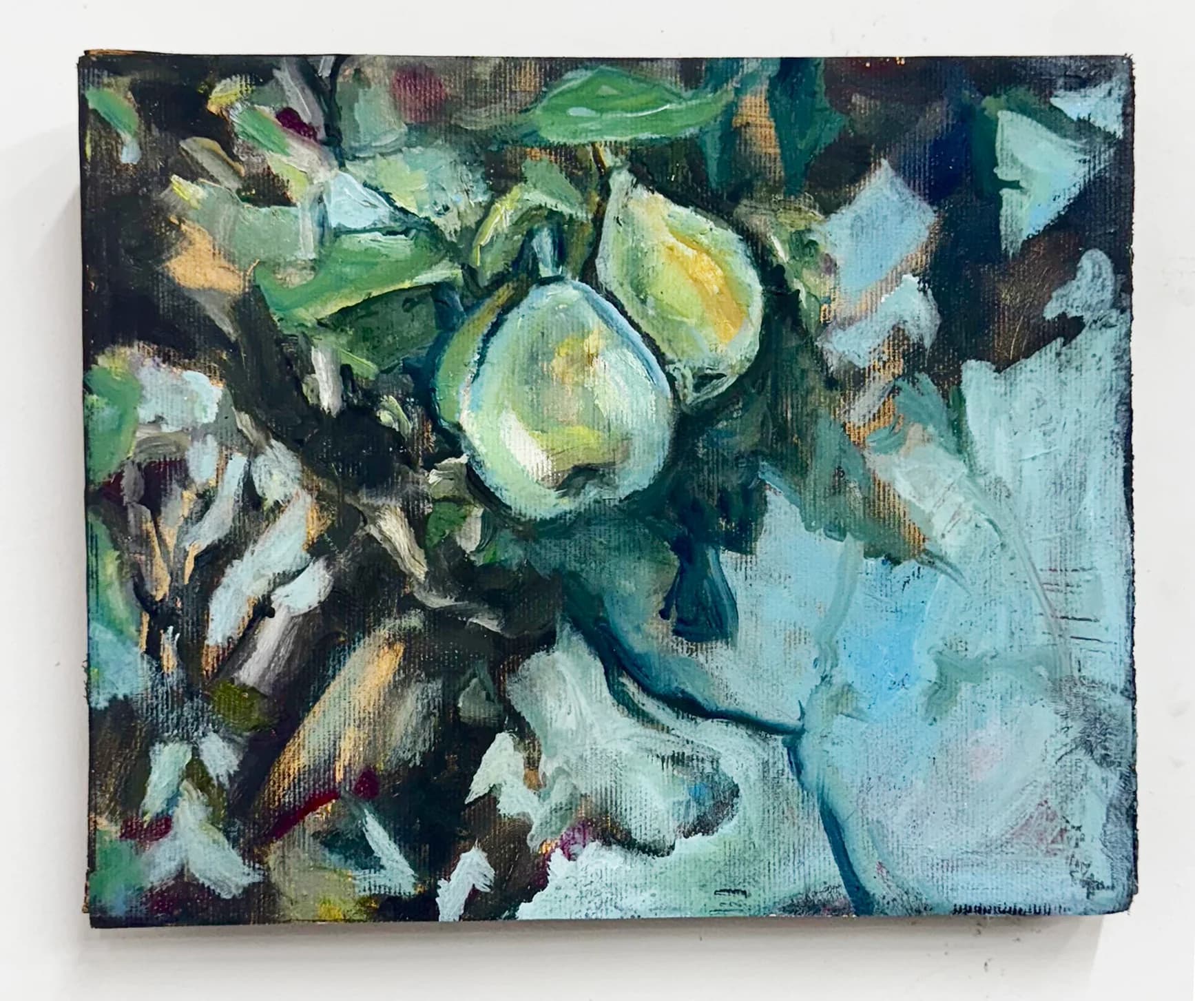 Two Pears in a Orchard, oil painting on canvas and wood 2