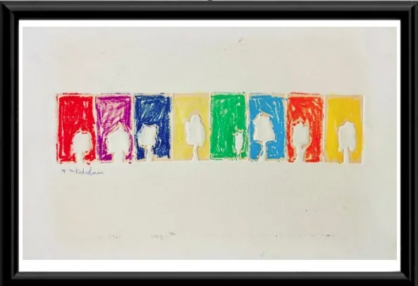 Embossed Trees un Colored Squares. Kadishman Menashe 1