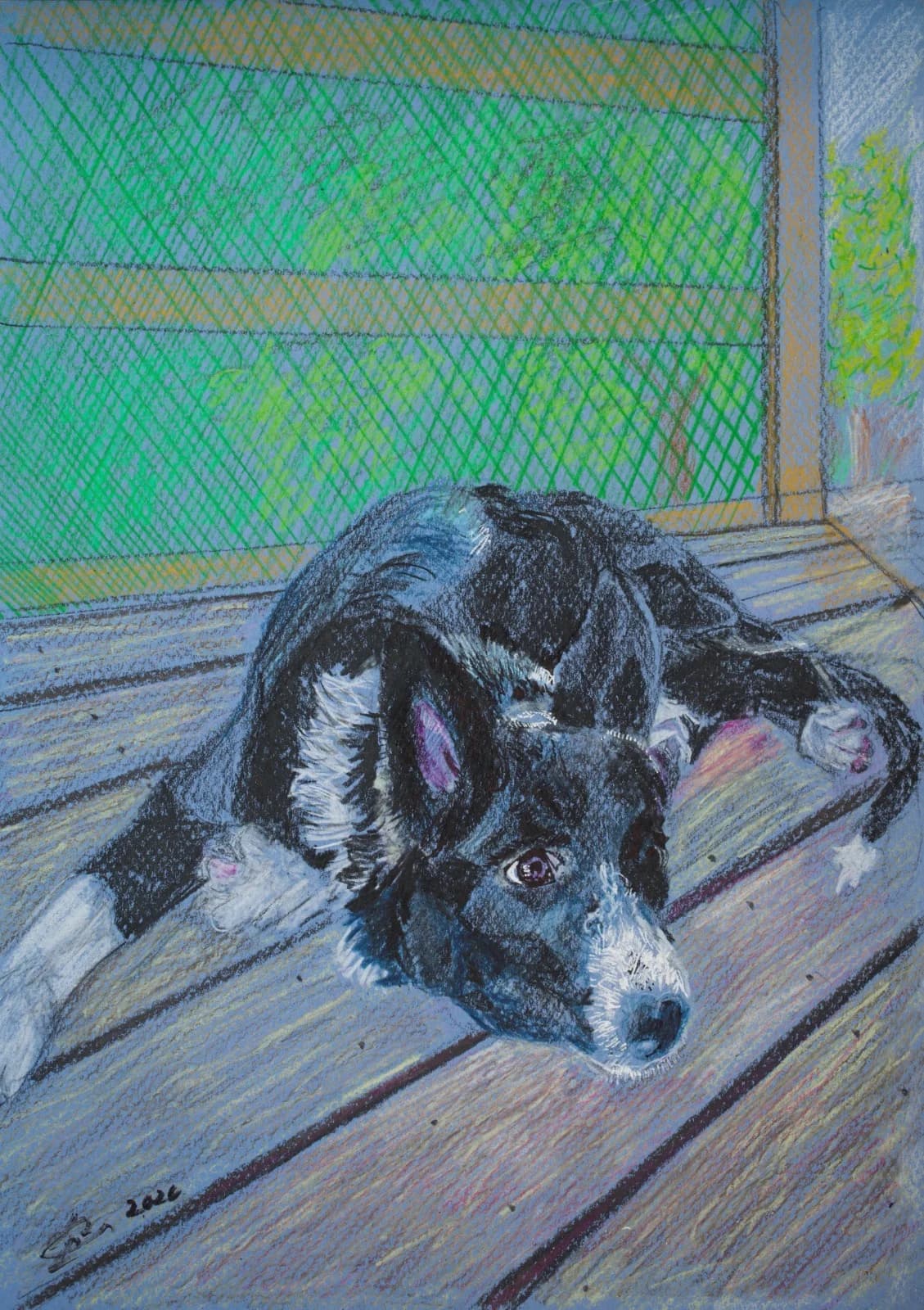 Lusy on the patio