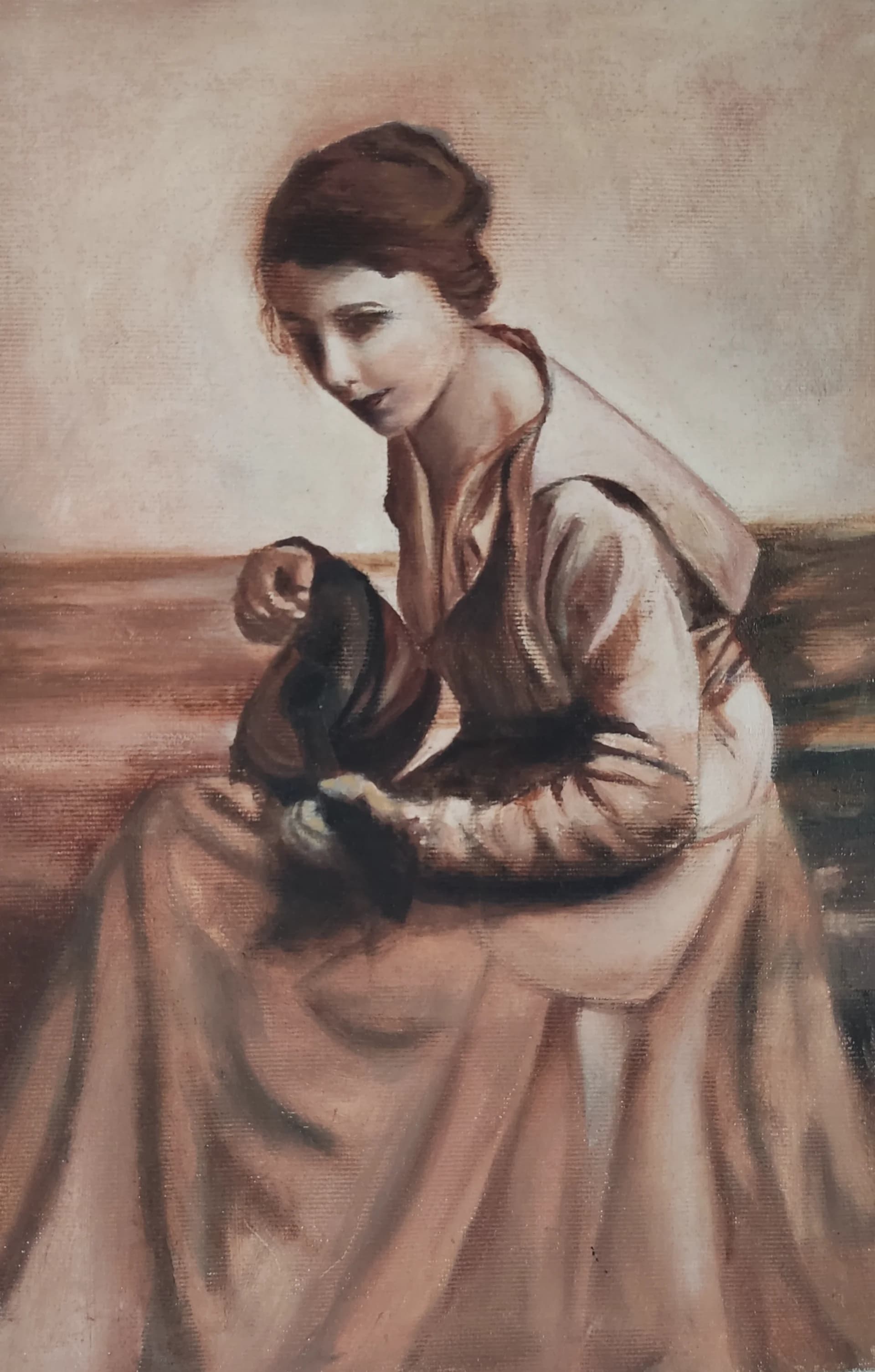 Young Woman with Mandolin