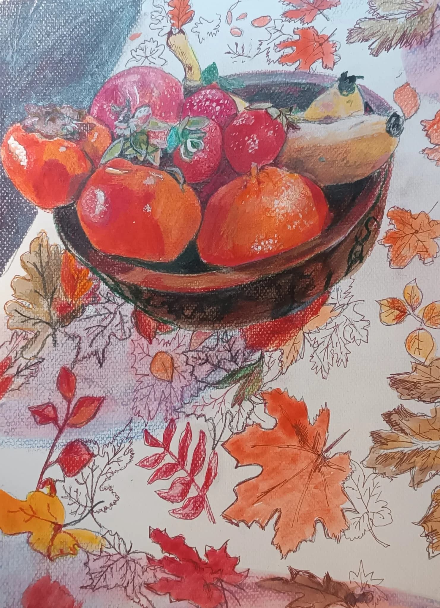 composition in orenge and red