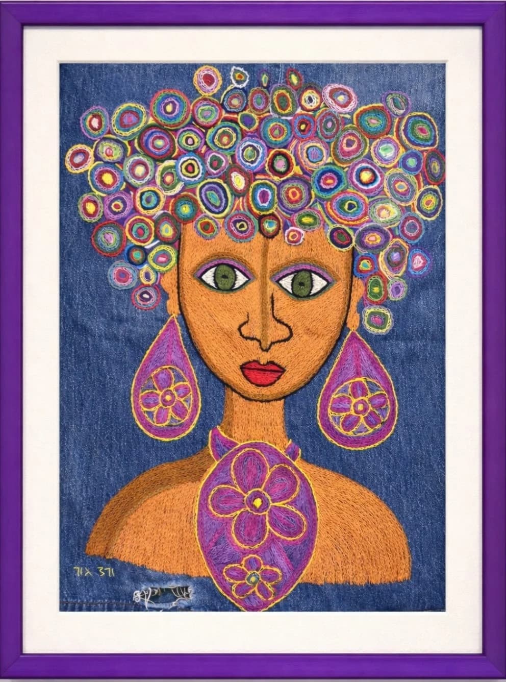 Woman and purple jewelry