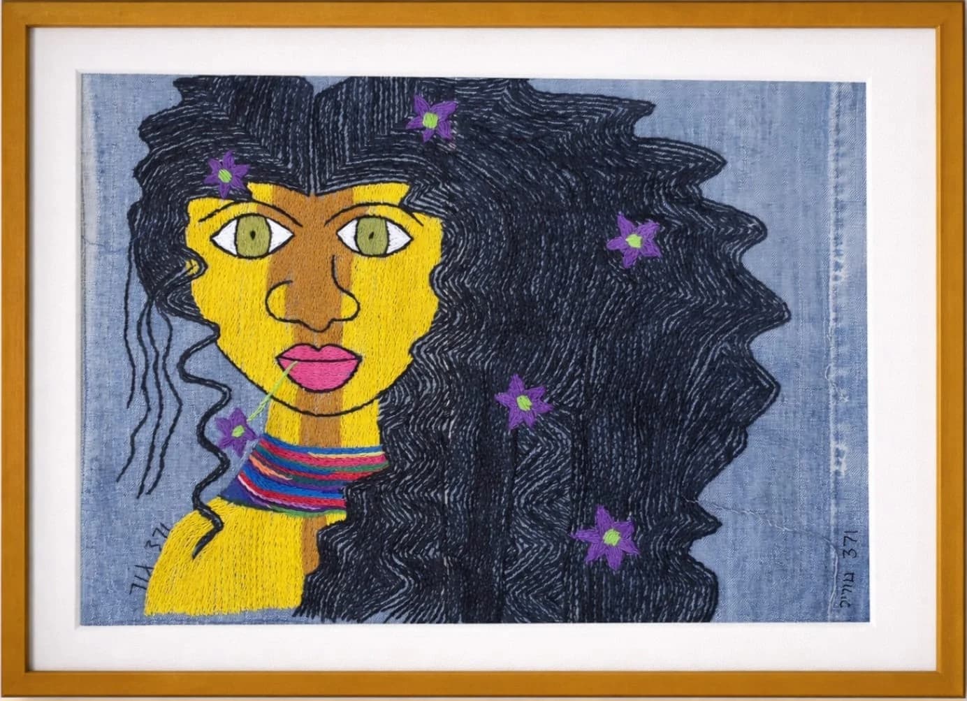 Girl and purple flowers