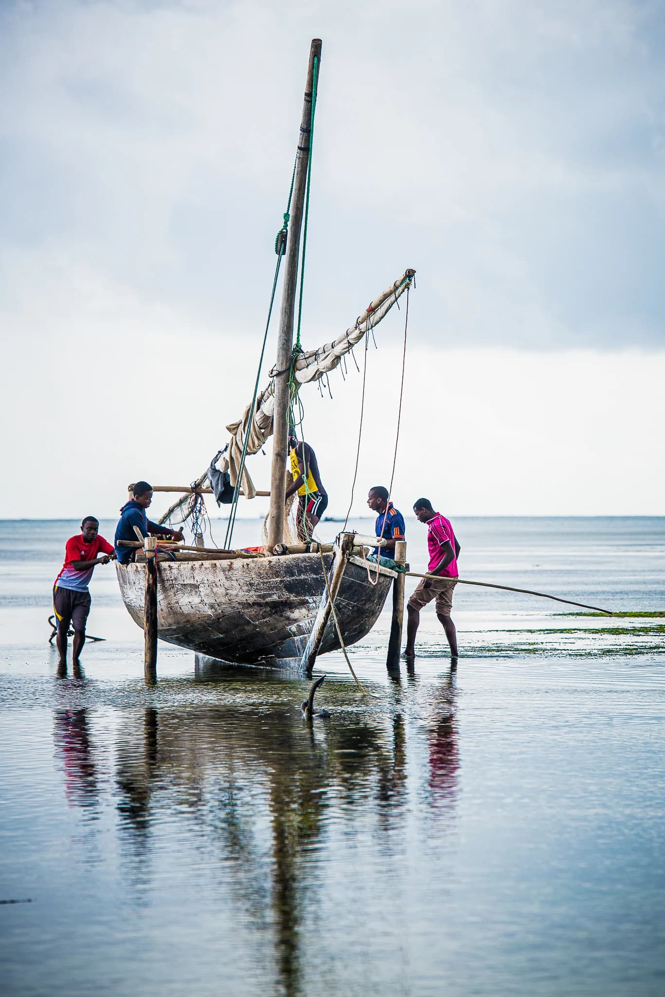 Fishermen at Low Tide