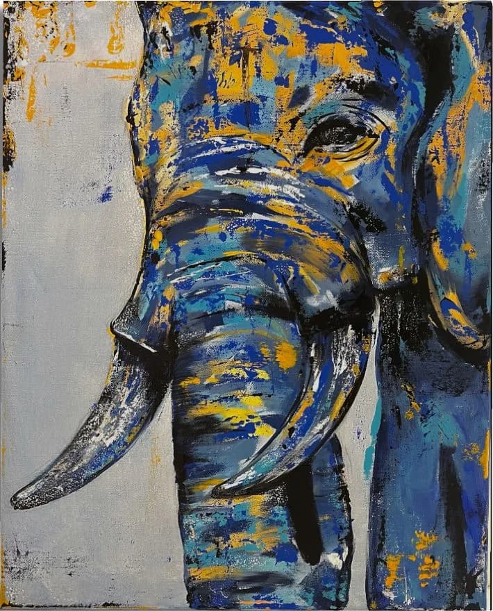 Blue Elephant in Quiet Majesty