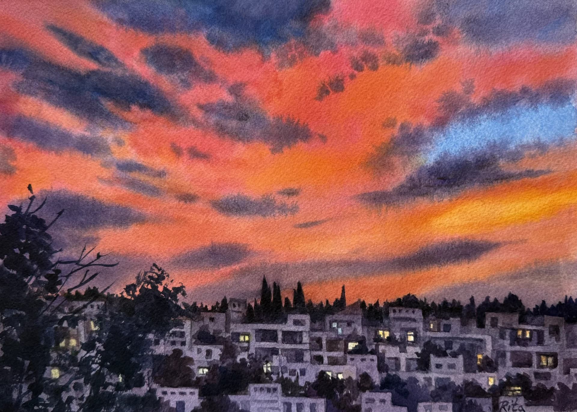 Sunset in the neighborhood