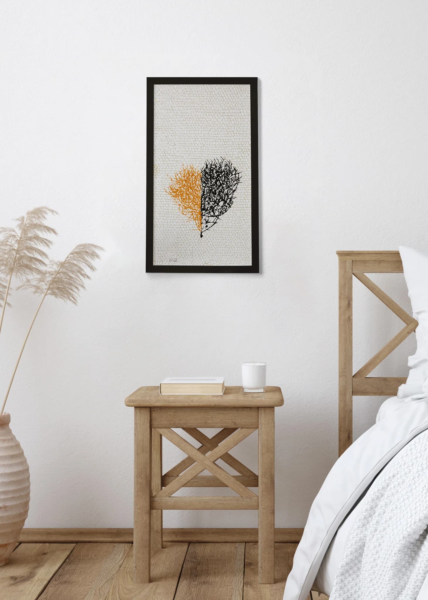 Black-ochre boat heart, silver mesh 3