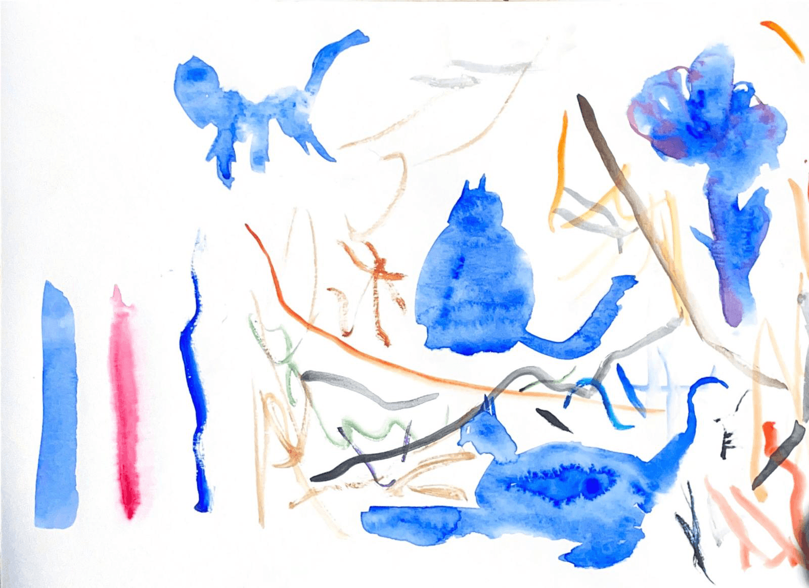 Blue Cats in Motion