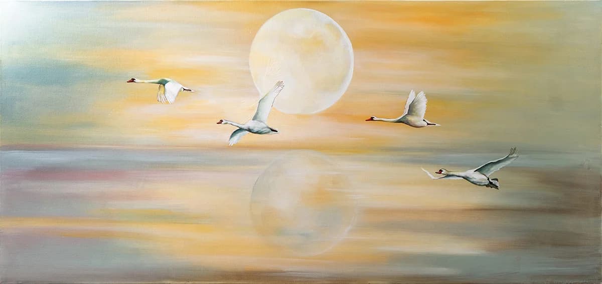 Moonlit Swan Passage