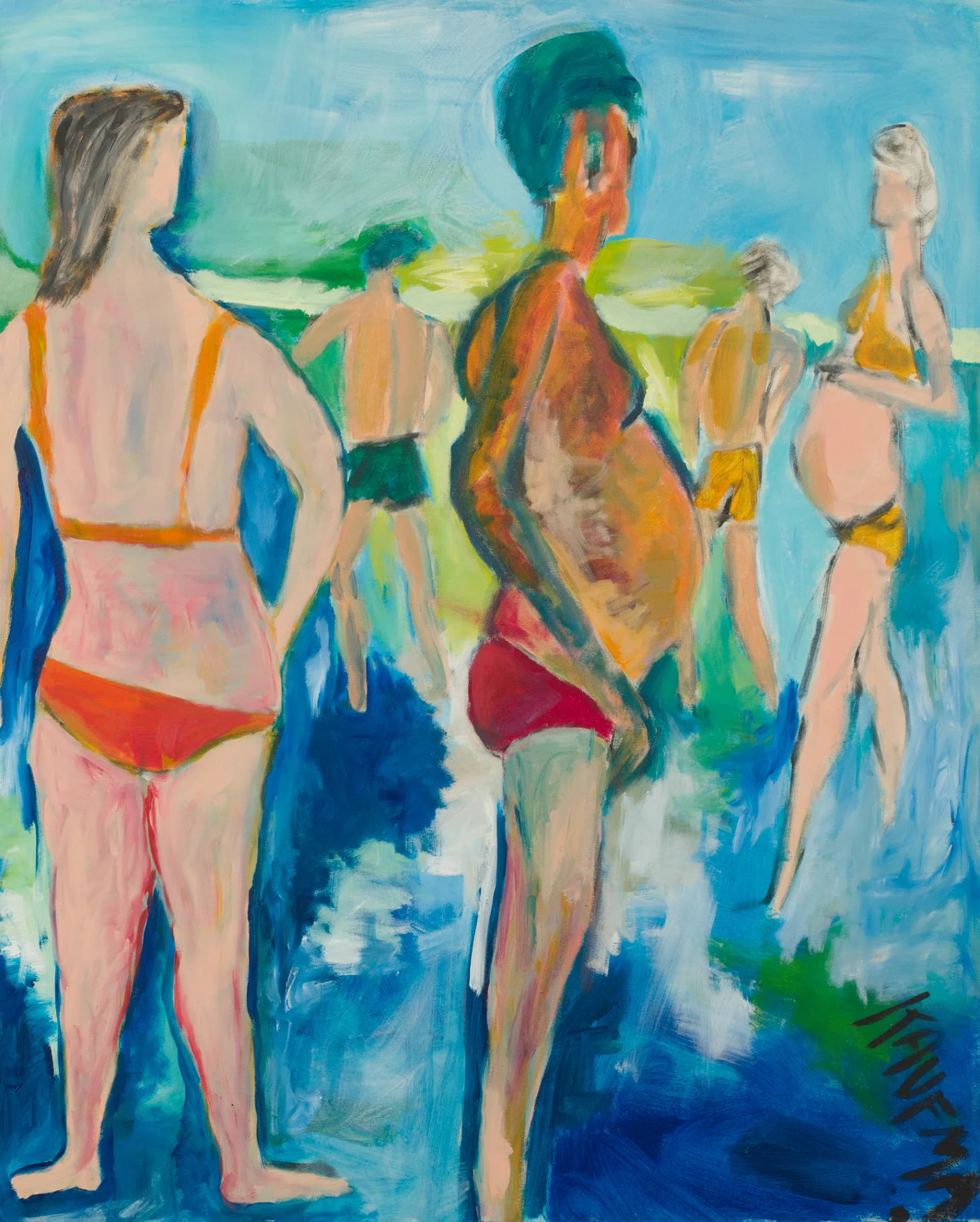 Bathers in Blue Light