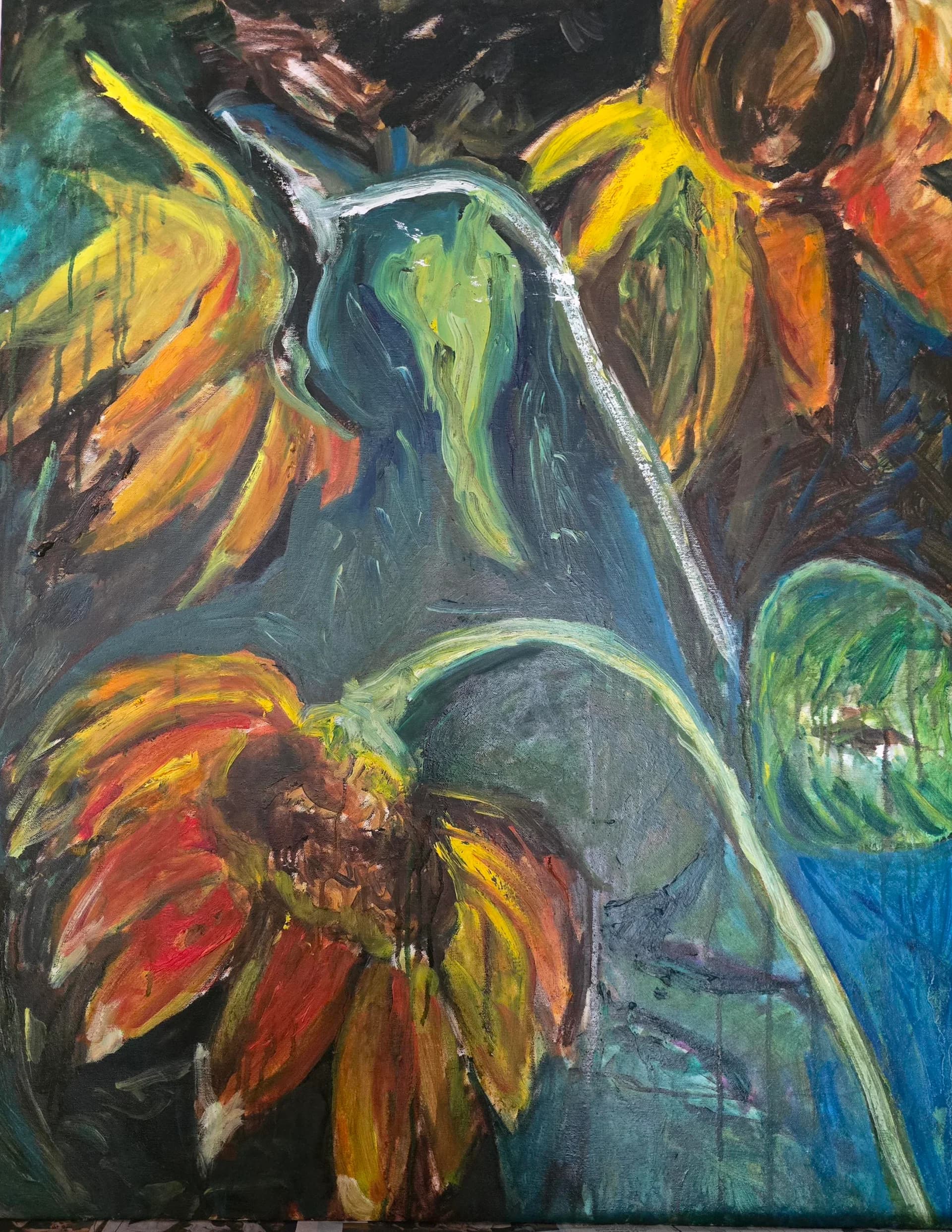 Sunflowers in the evening