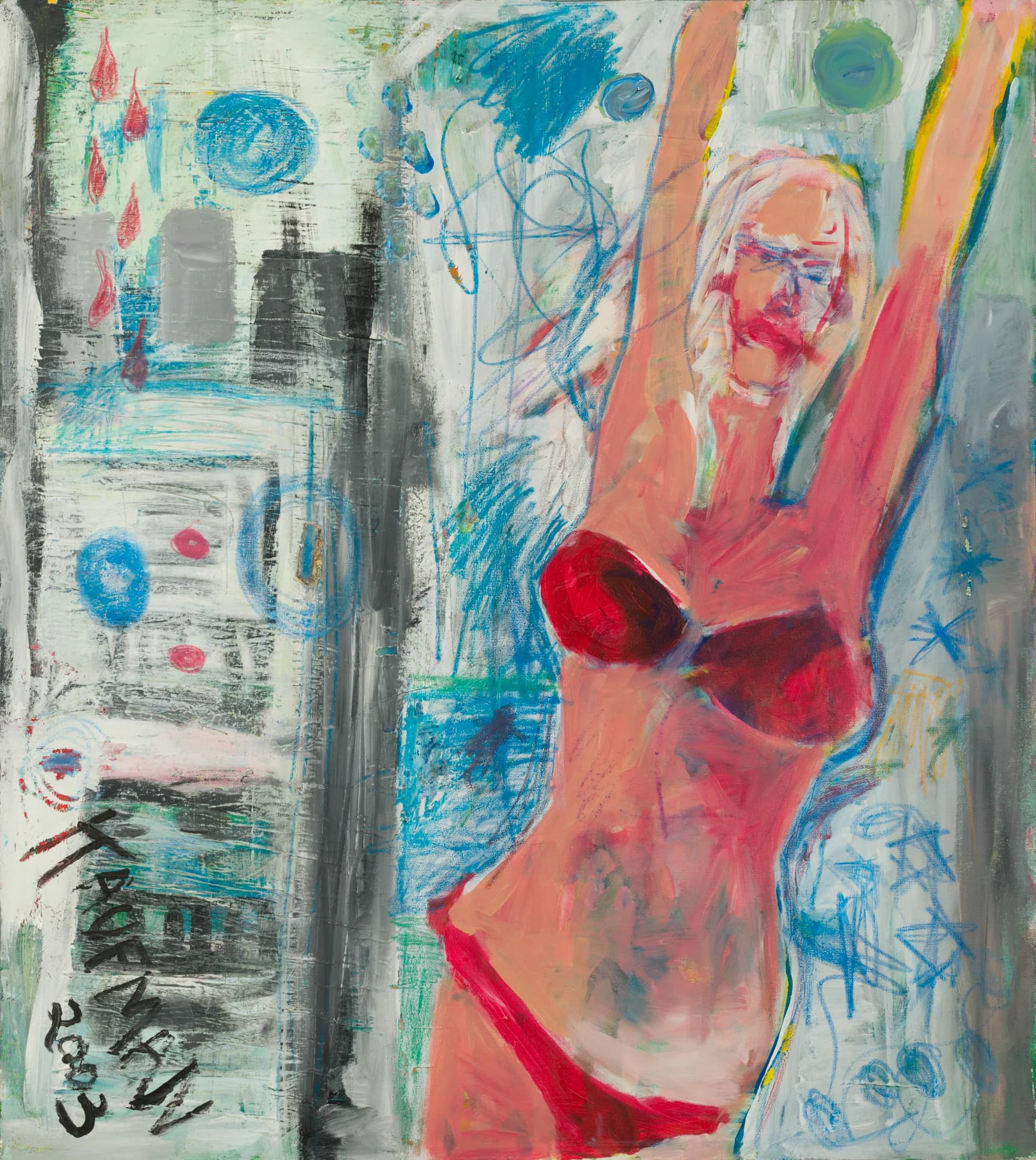 Rising Figure in Blue