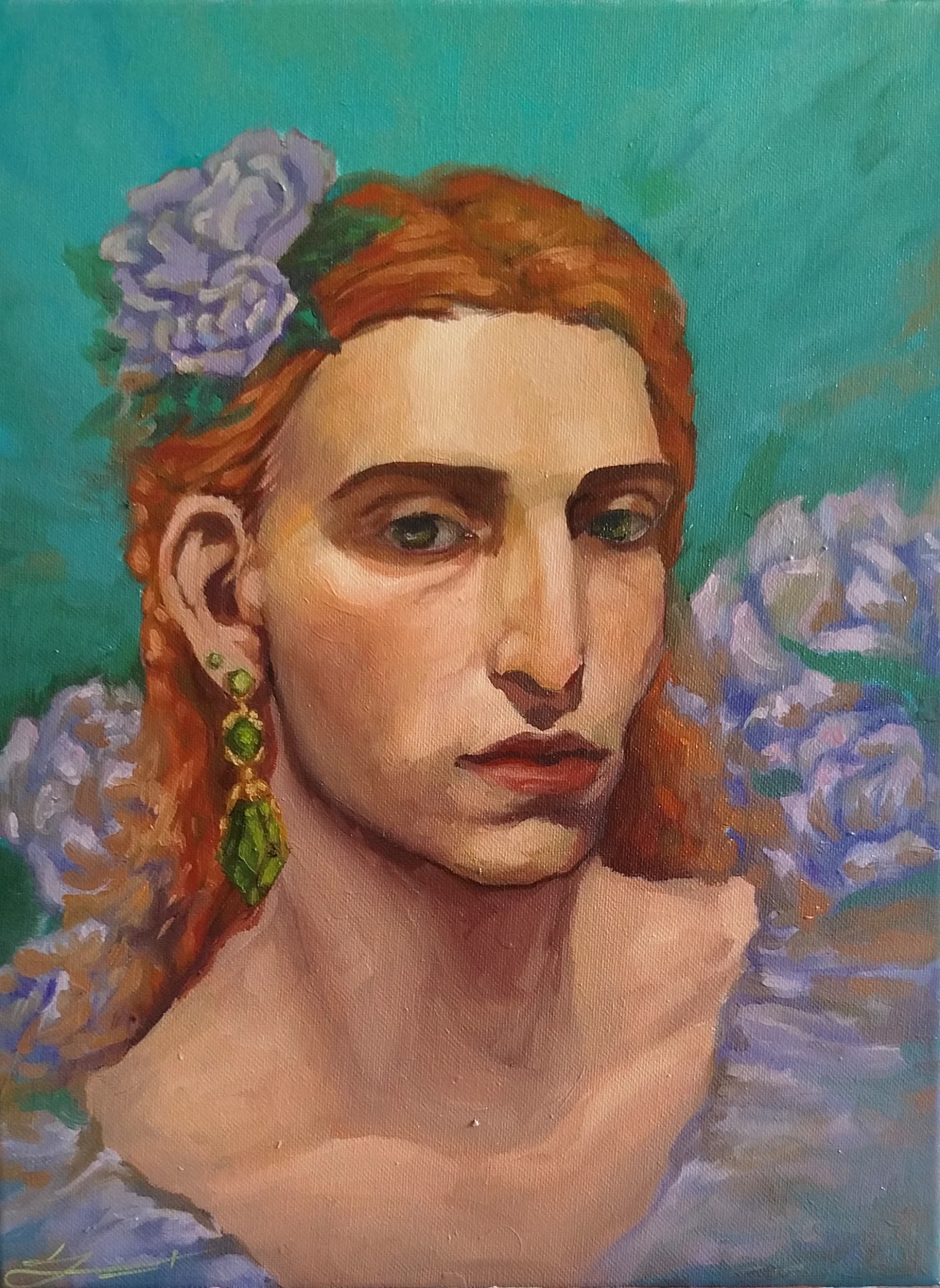 portrait with flowers