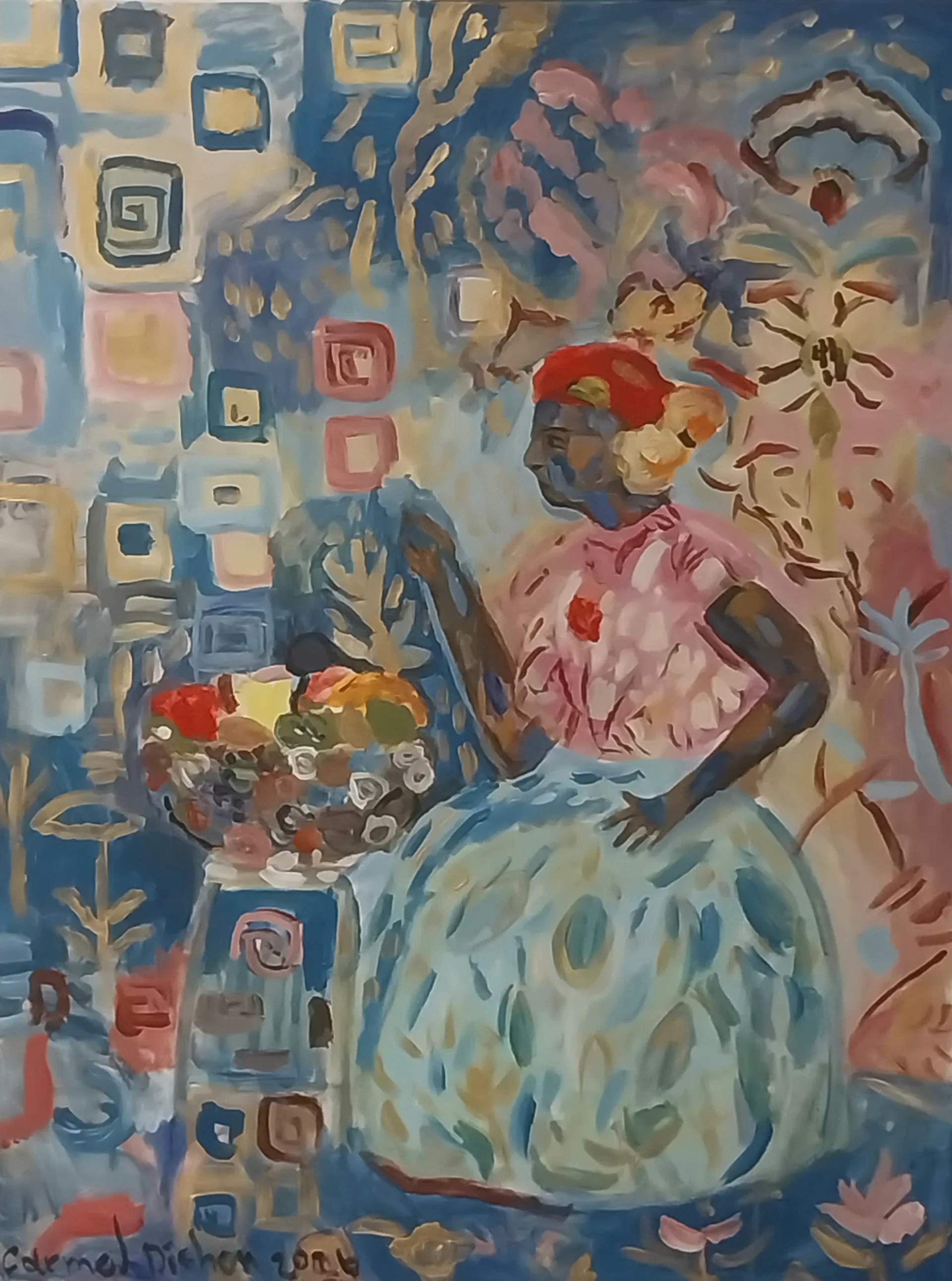 Market Woman in Blue