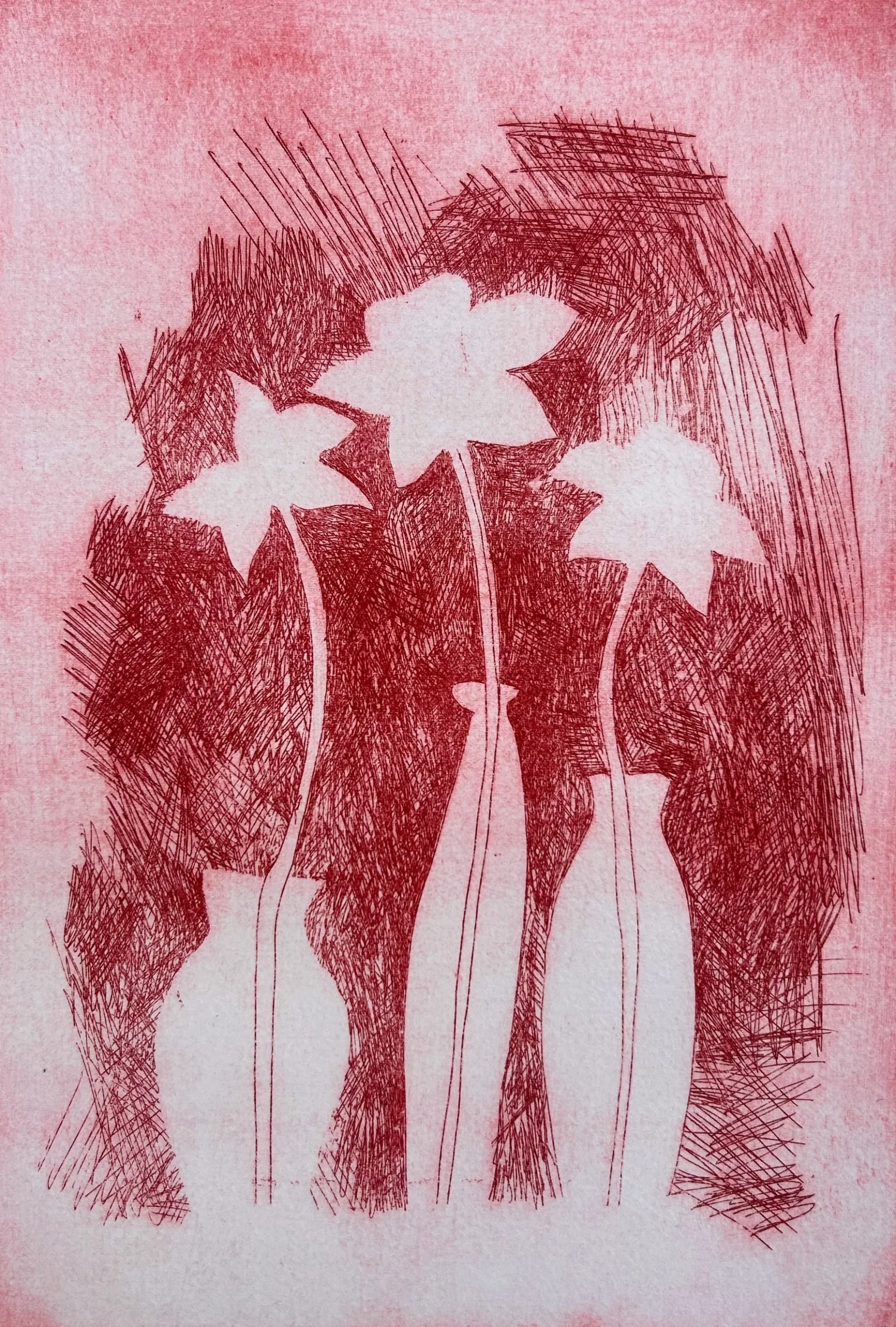 Crimson Floral Study