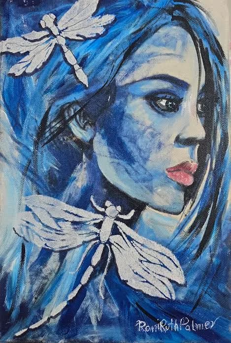 Blue Reverie with Dragonflies
