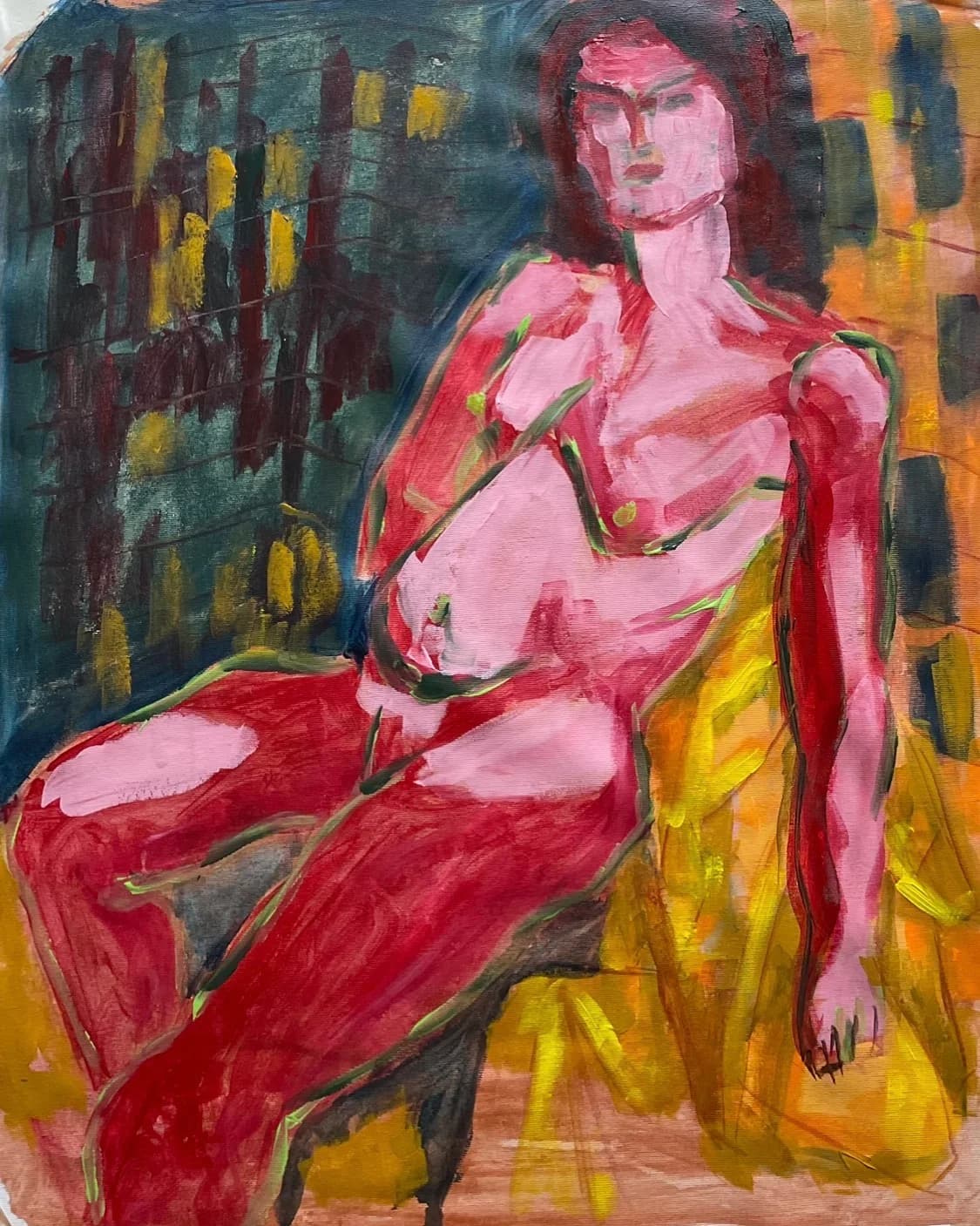 Crimson Reclining Figure