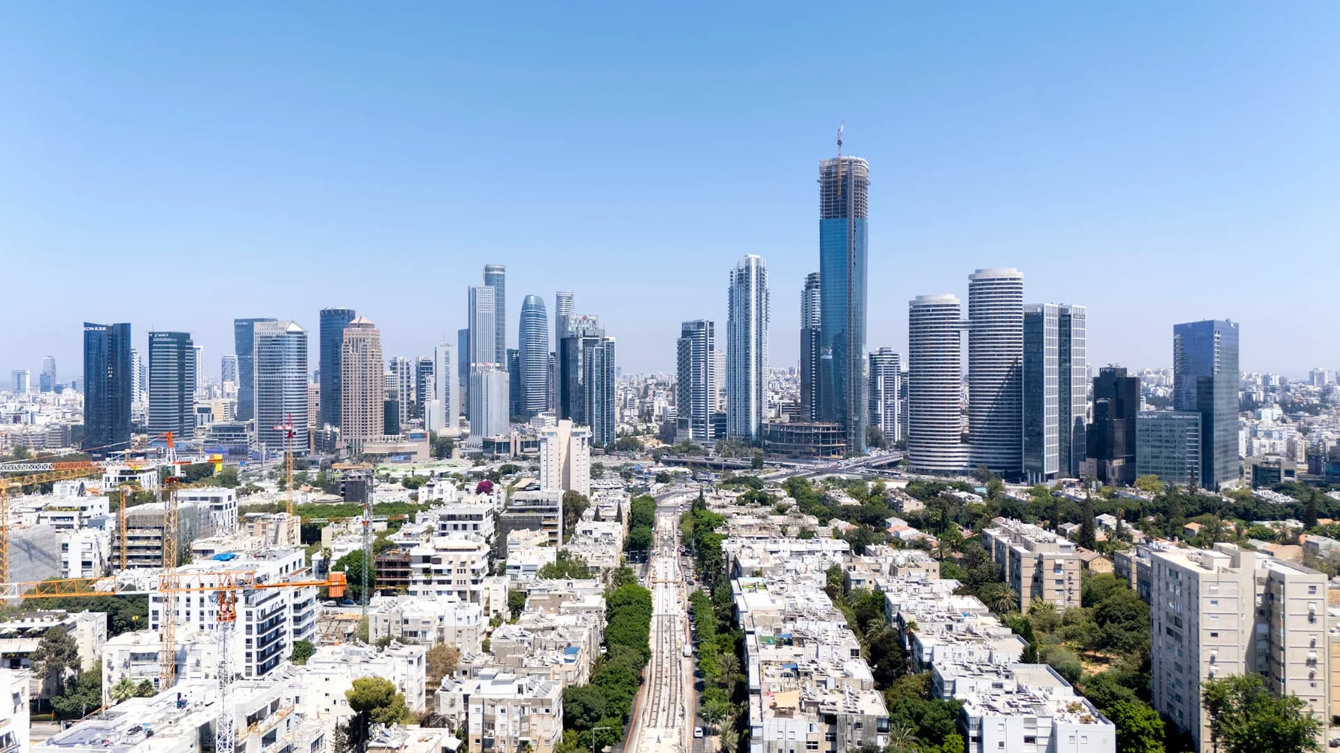 Skyline Ramat Gan and Tel Aviv