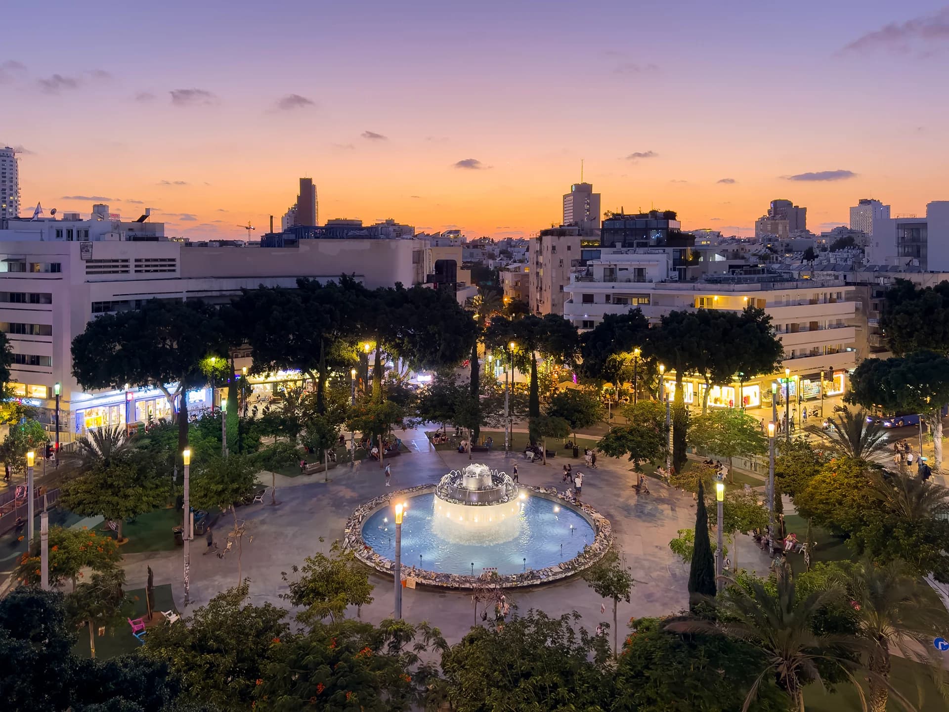 Dizengoff Square, Tel Aviv, at Twilight