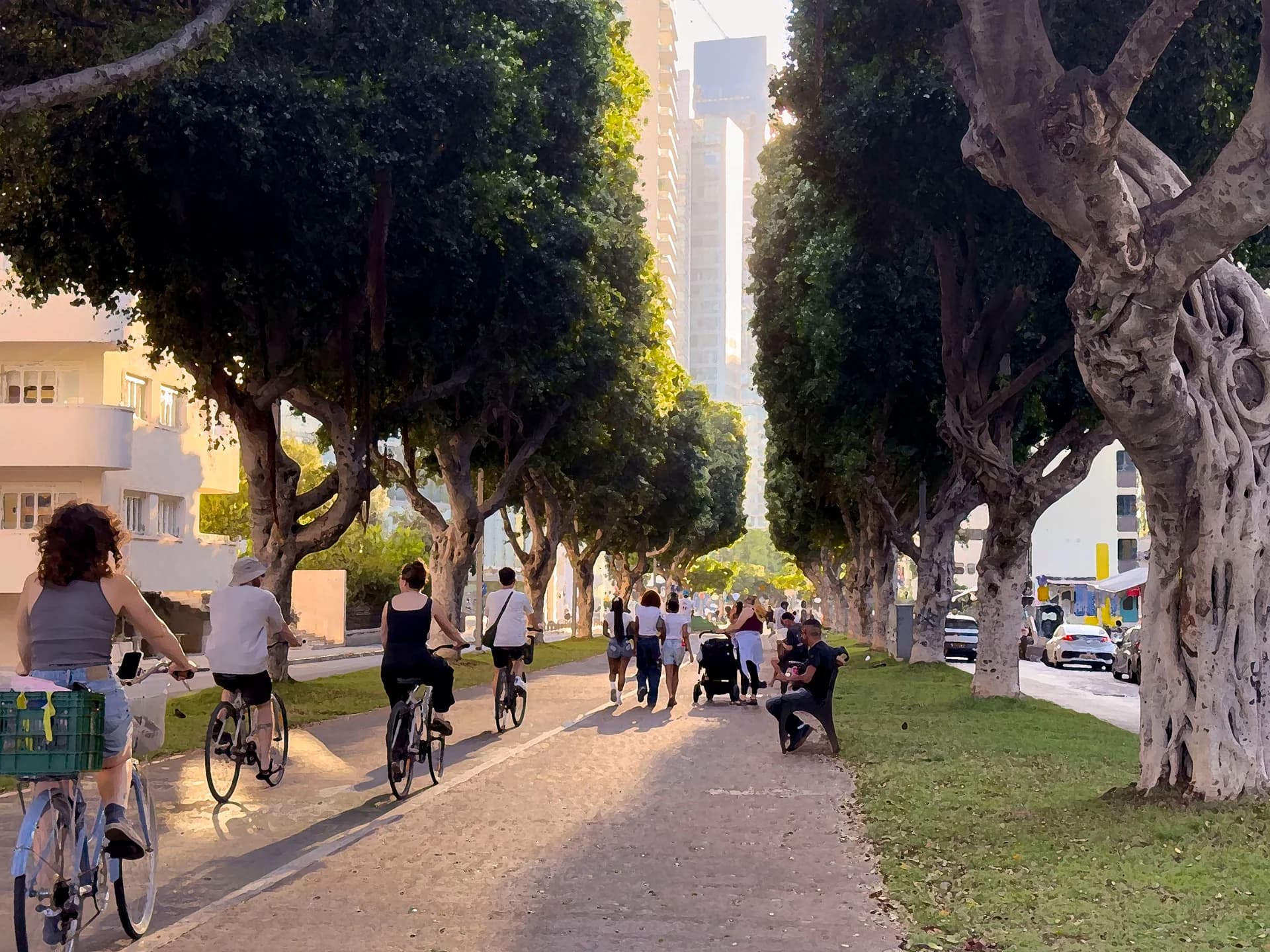 Rothschild Boulevard in Golden Haze