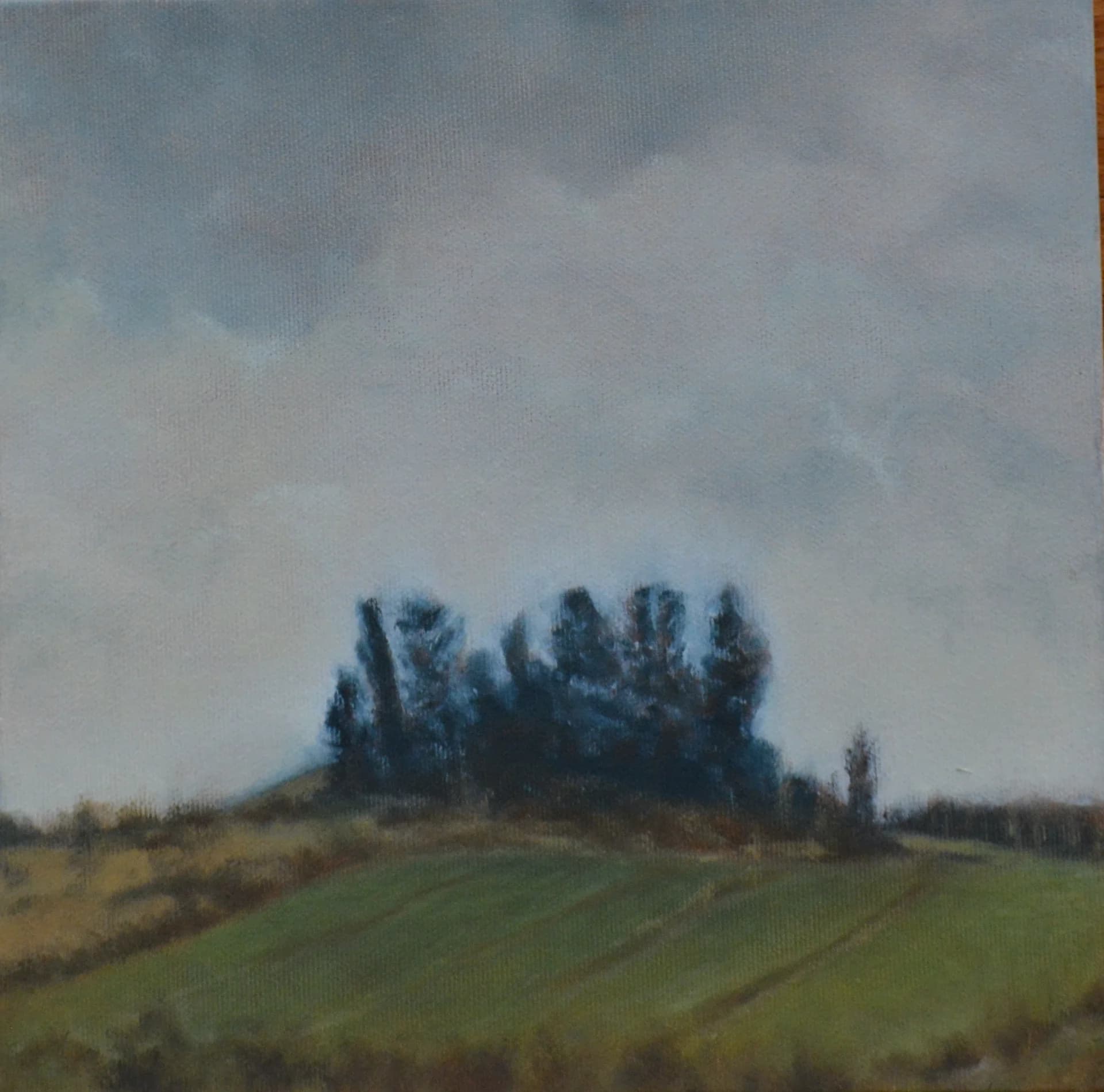 A hill under an autumn sky