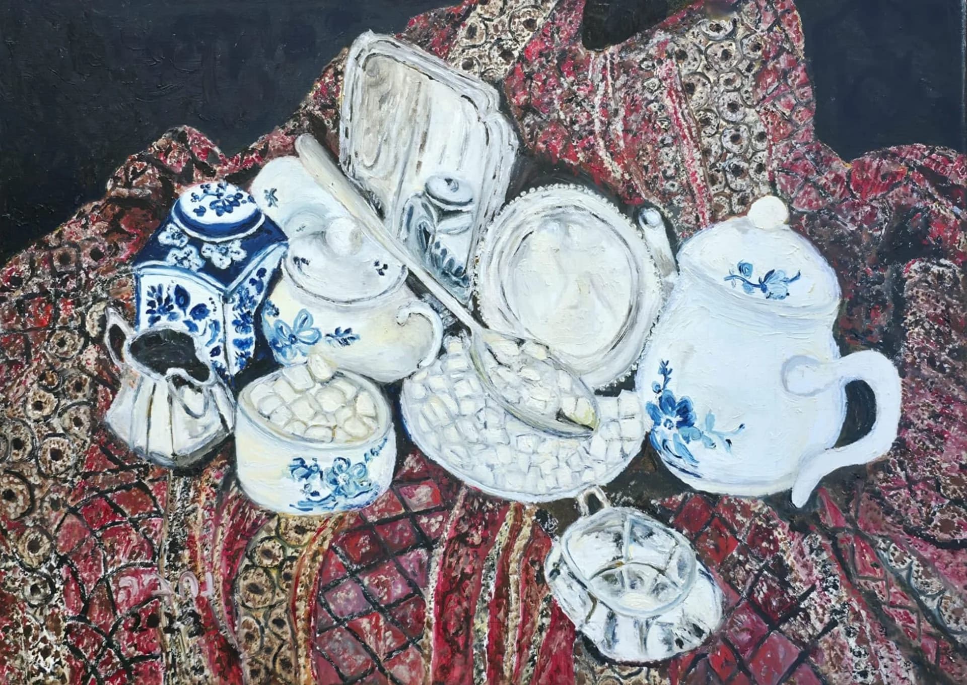 Porcelain on Crimson