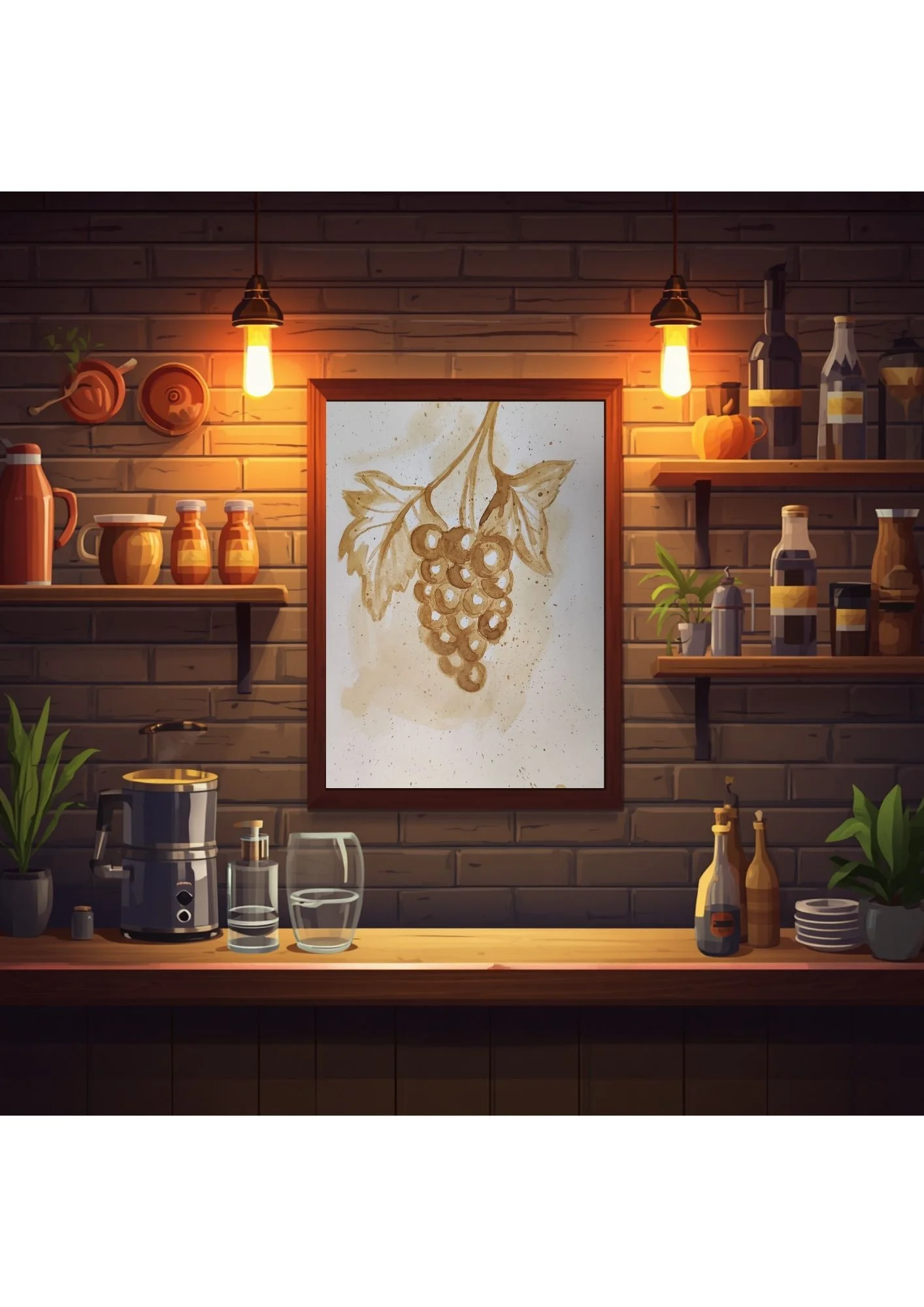 Original cooffe grape painting 3