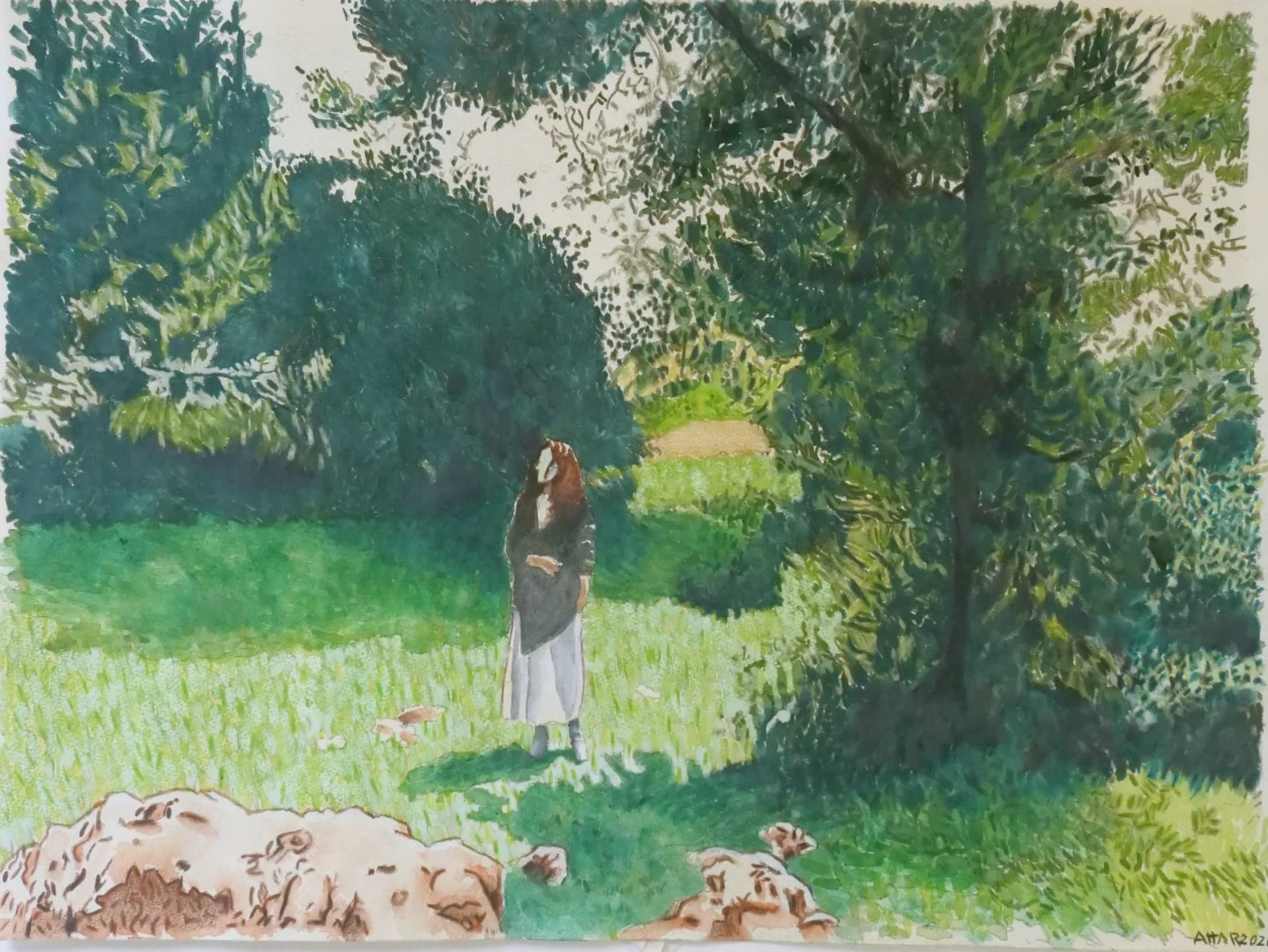 Figure Beneath the Trees