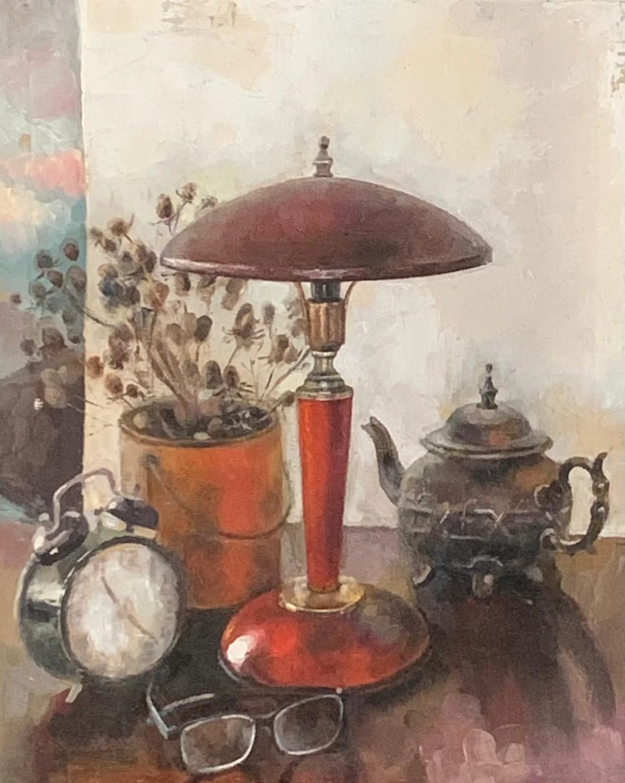 Lamp and Teapot Still Life