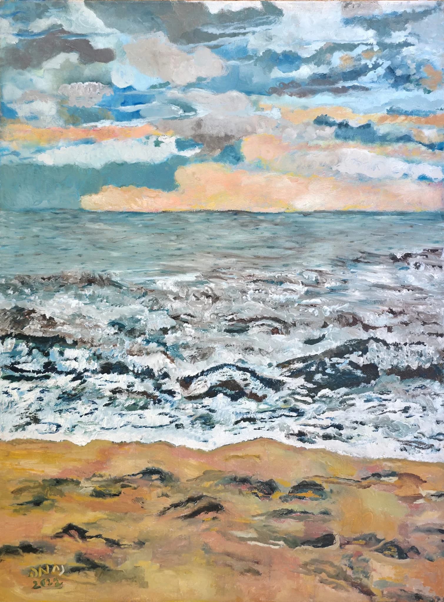 A beach in a winter day