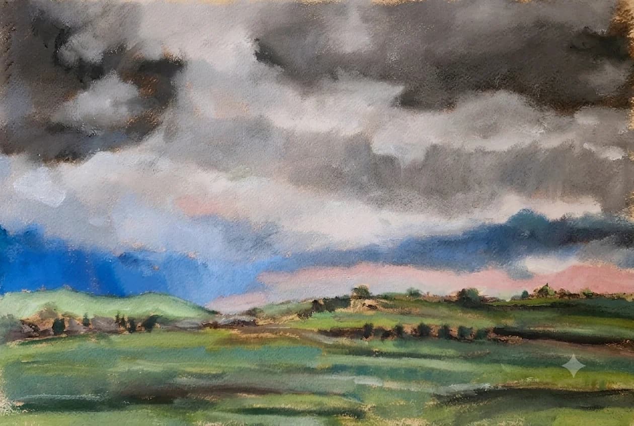 Storm Light Over Fields